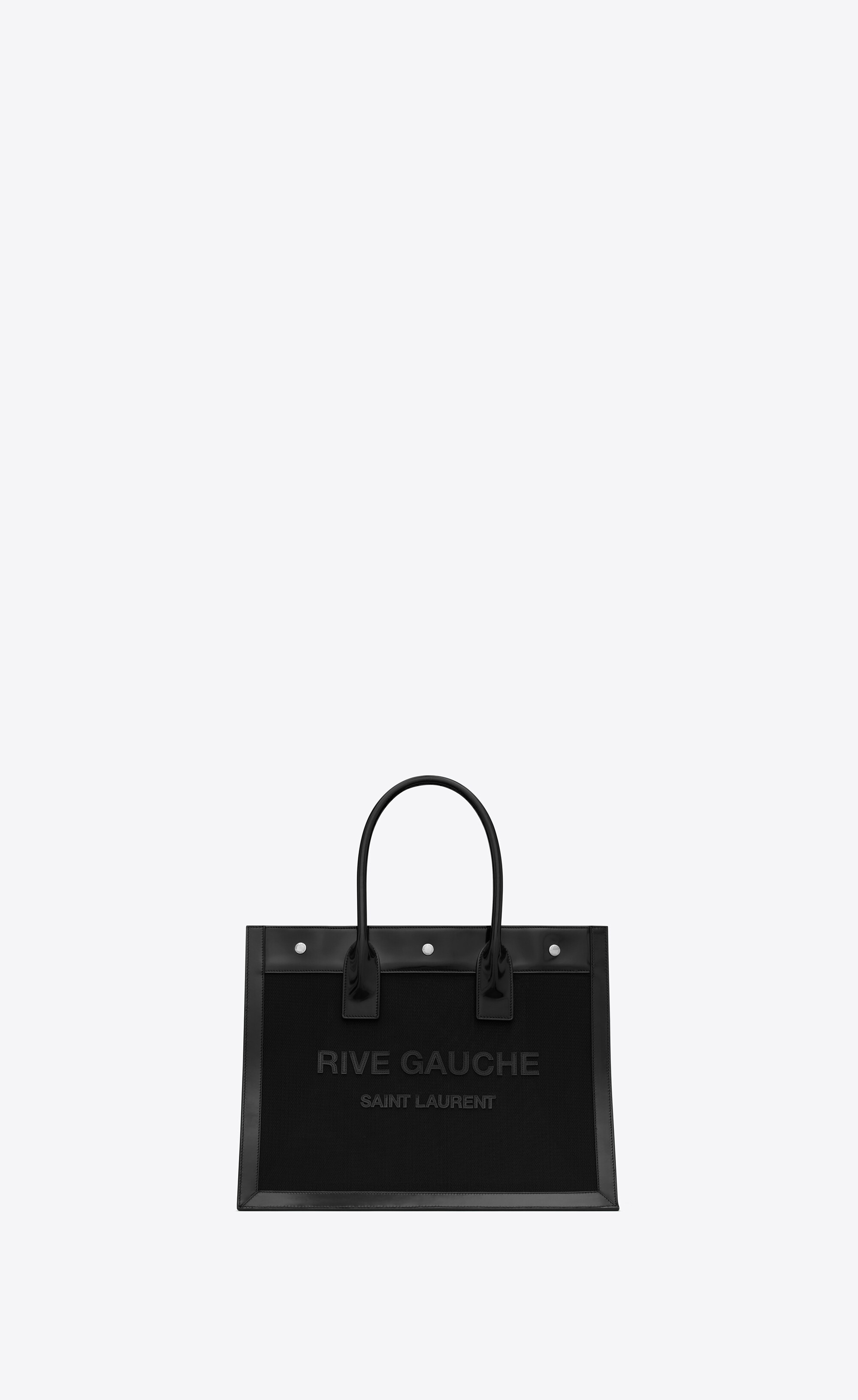 rive gauche small in chevron mesh and shiny leather - 1