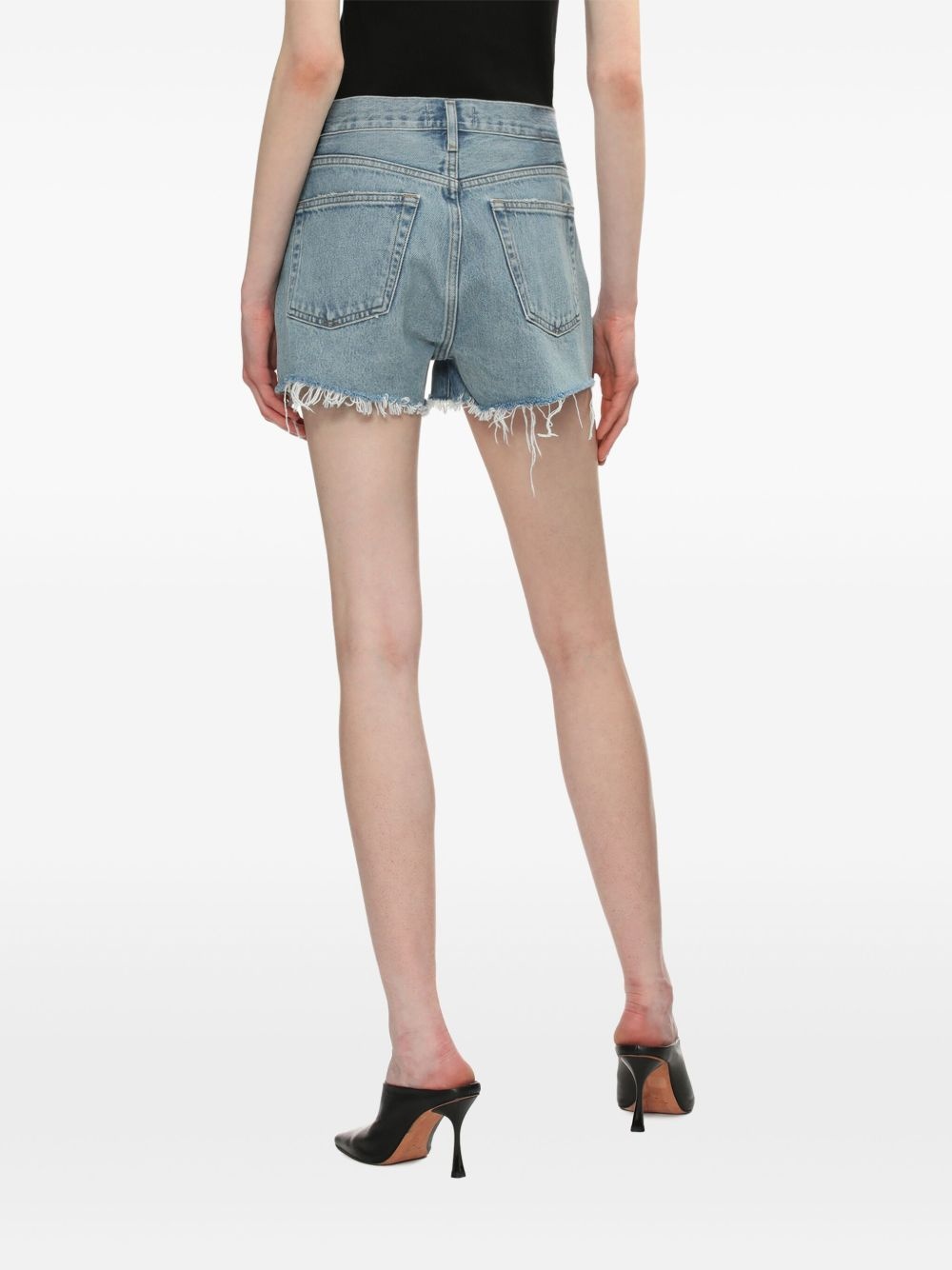 ripped denim shorts - 4