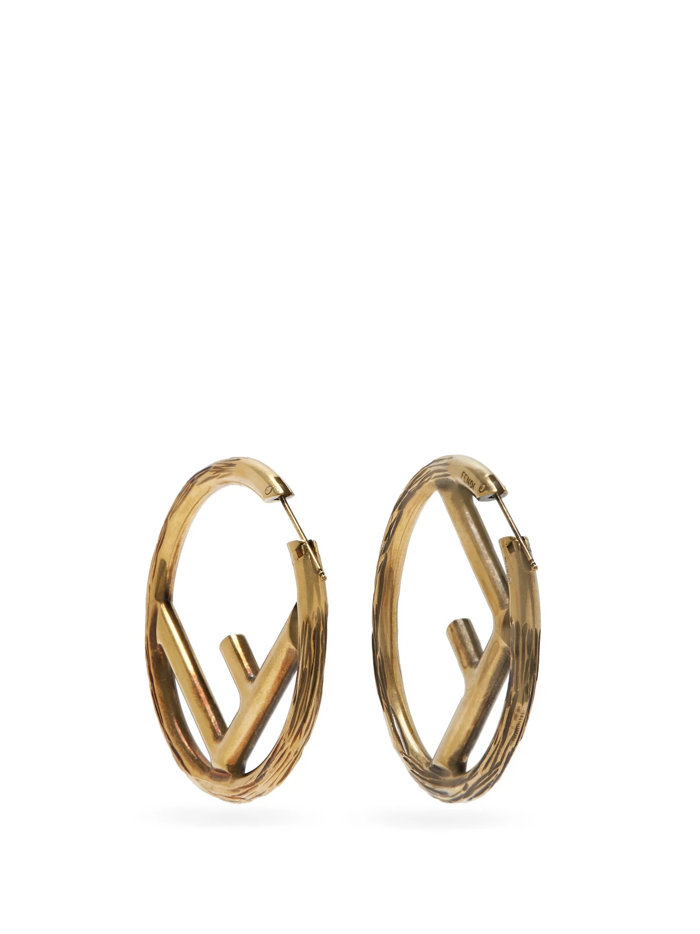 F-logo large hoop earrings - 3