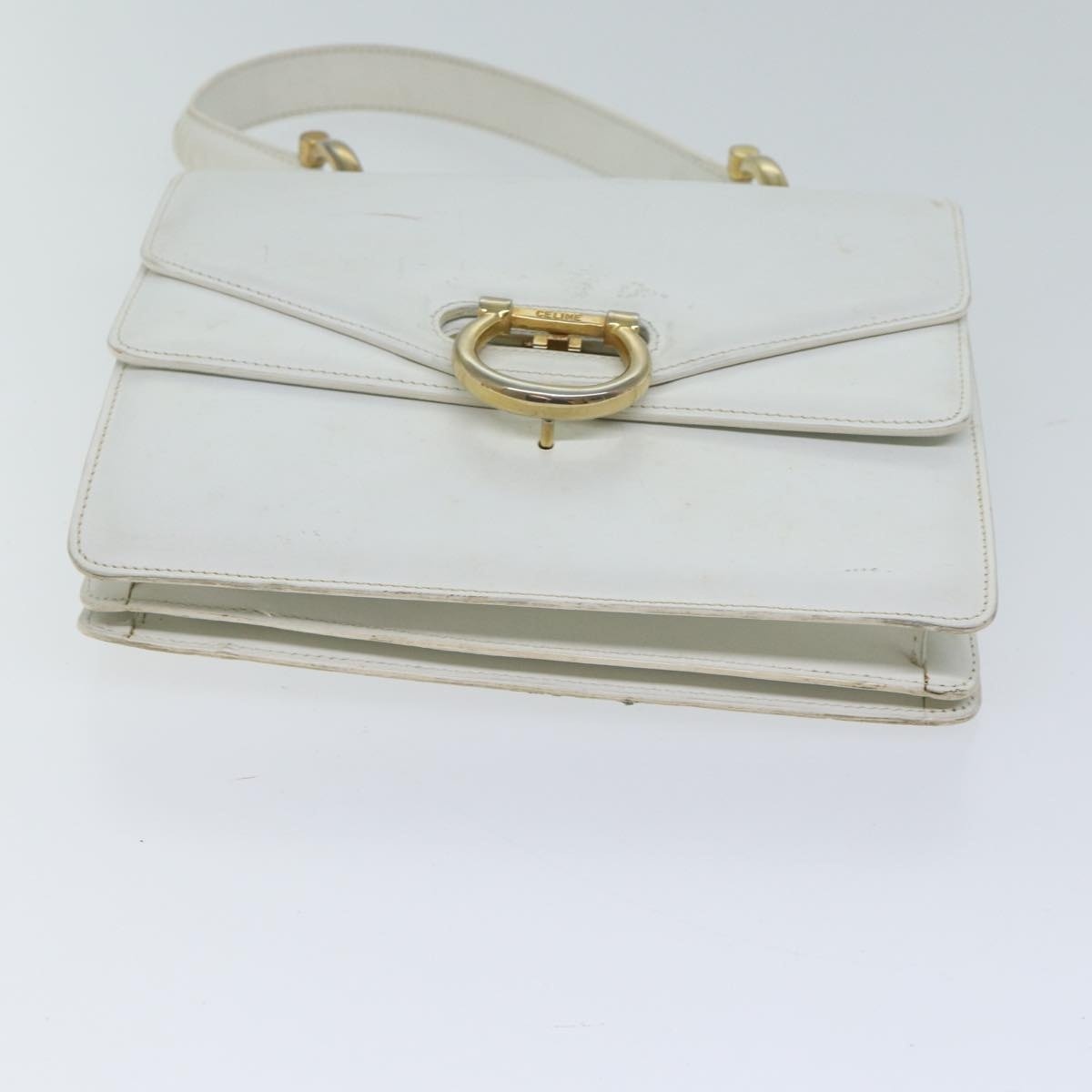 CELINE Hand Bag Leather White - 11