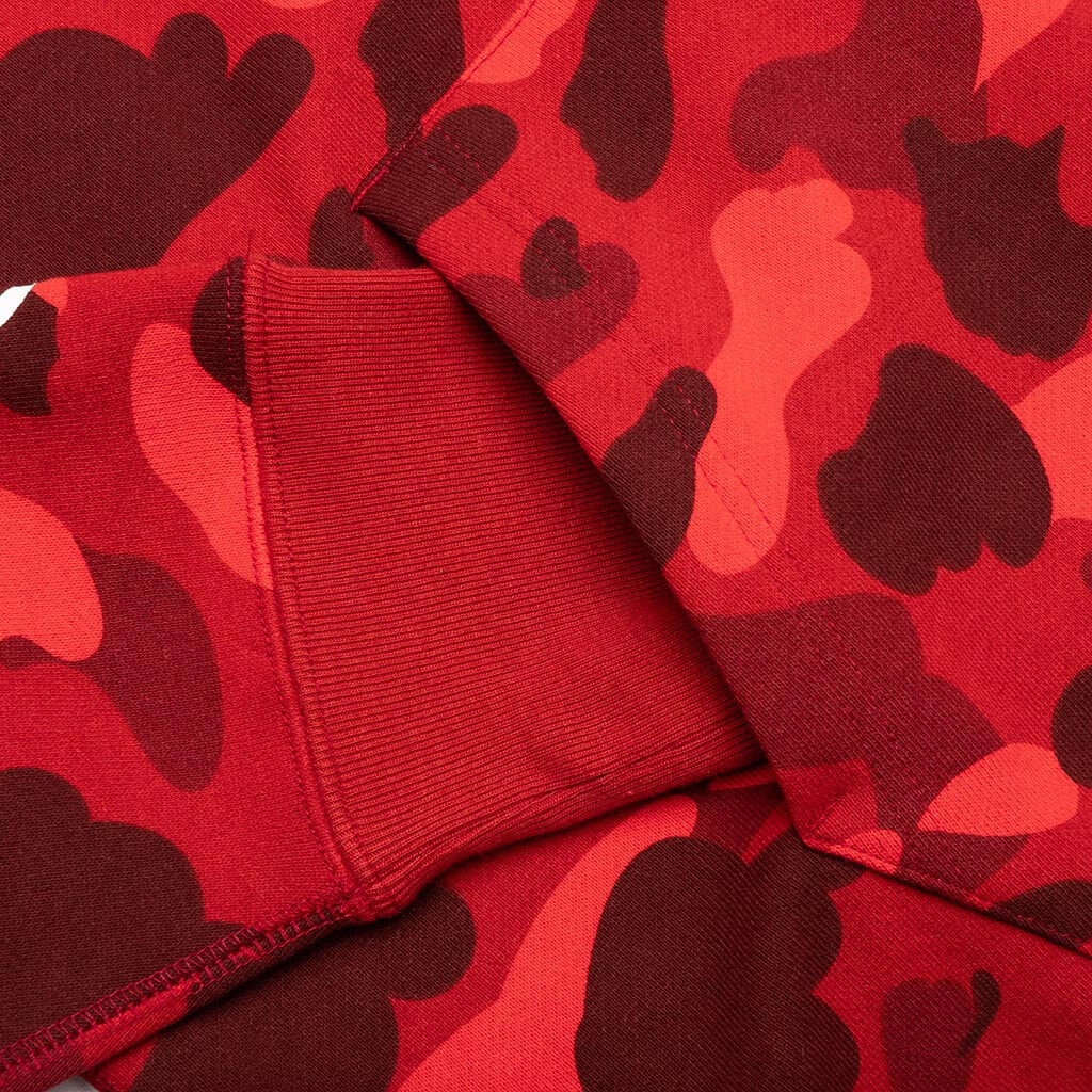 COLOR CAMO SHARK PULLOVER HOODIE - RED - 5
