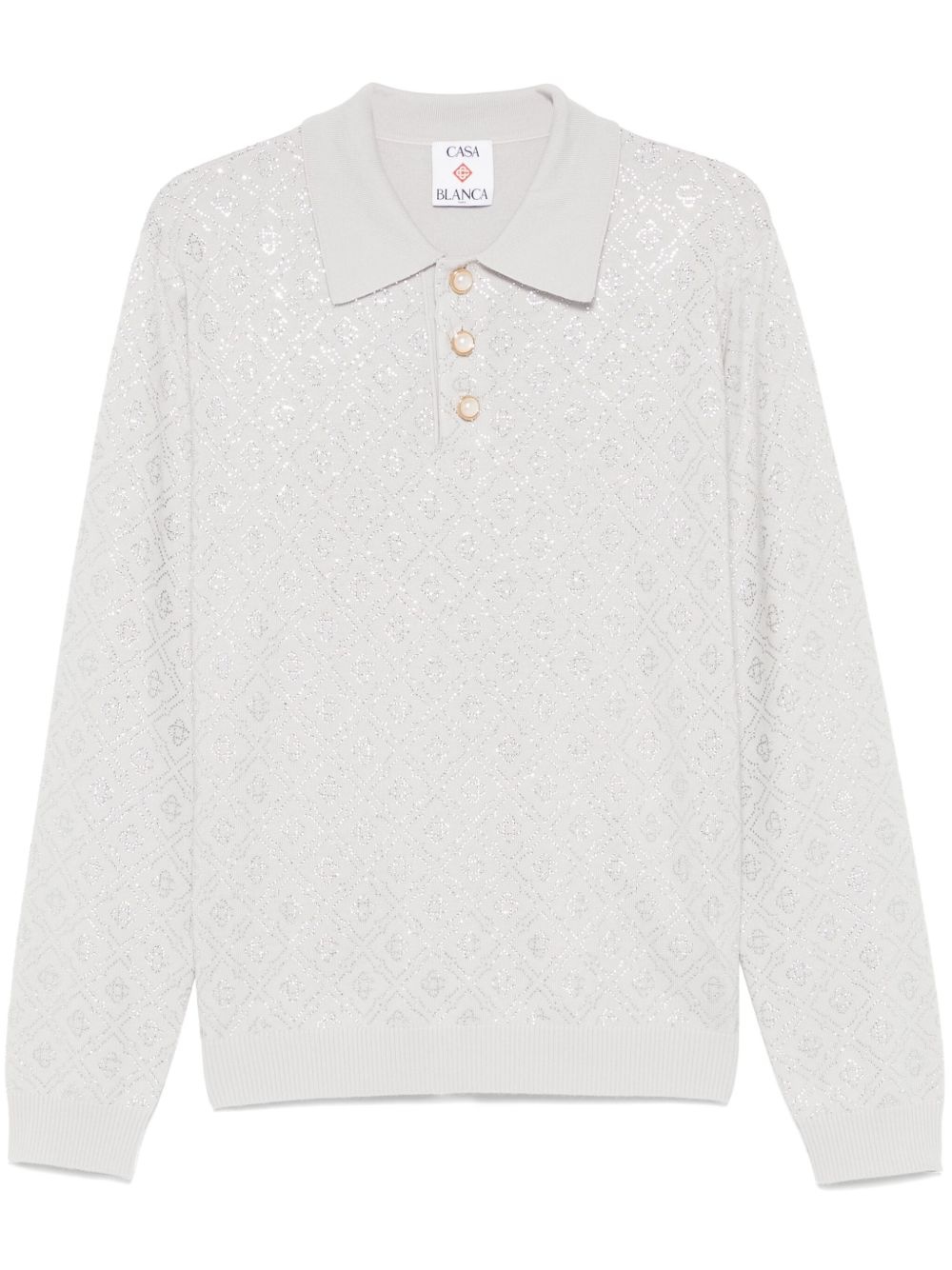 crystal-monogram polo shirt - 1