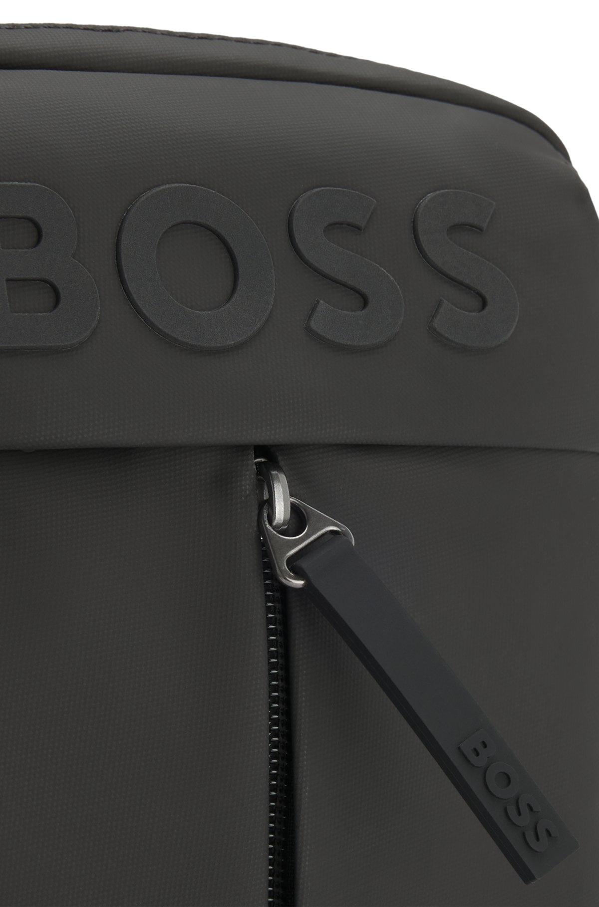 FAUX-LEATHER REPORTER BAG WITH TONAL LOGO - 7