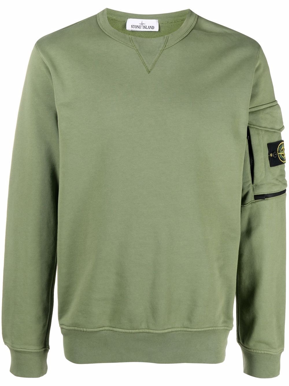 Compass badge crew-neck sweatshirt - 1