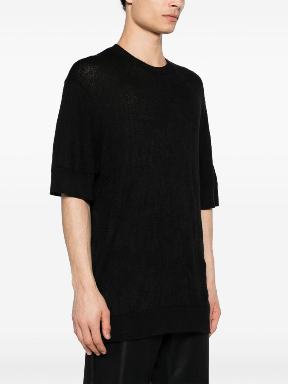 crushed-effect crew-neck T-shirt - 4