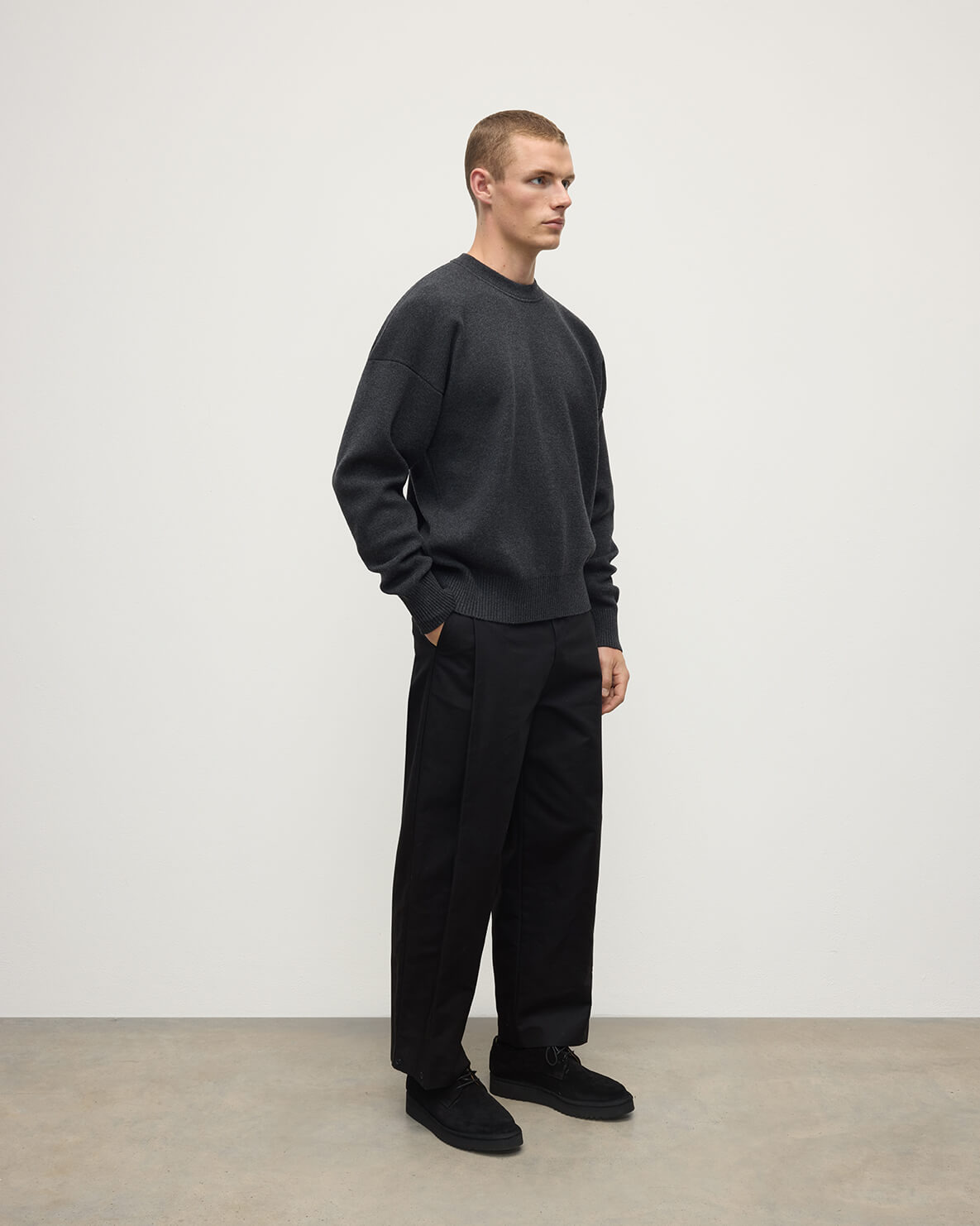 Relaxed Milano Stitch Grey Jumper - 3