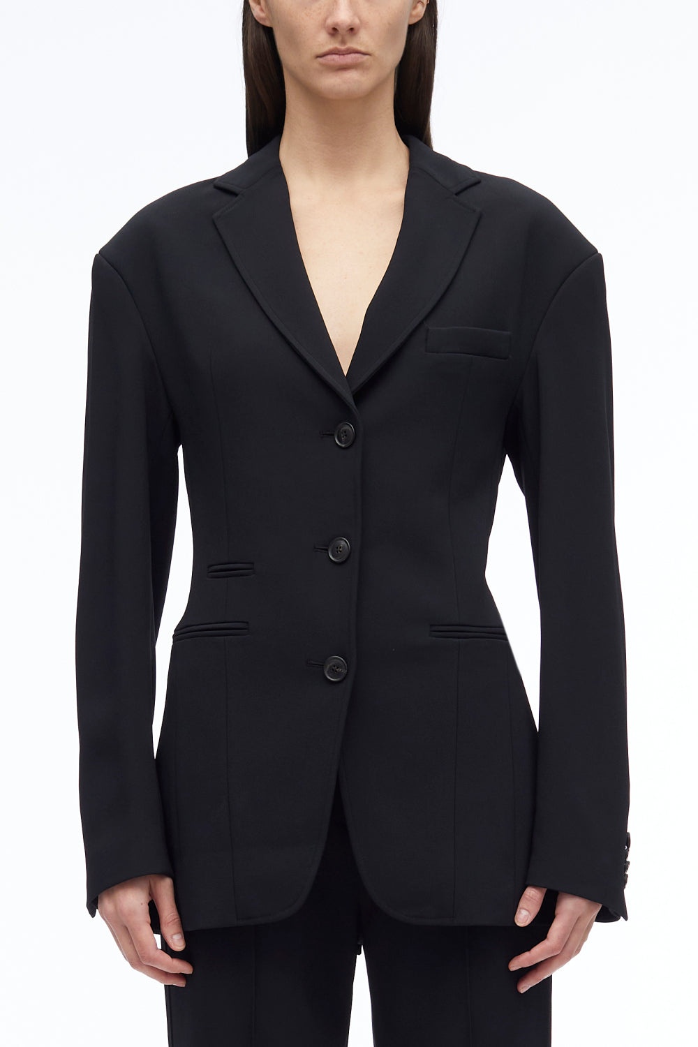 Matte Crepe Cinched Blazer - 2