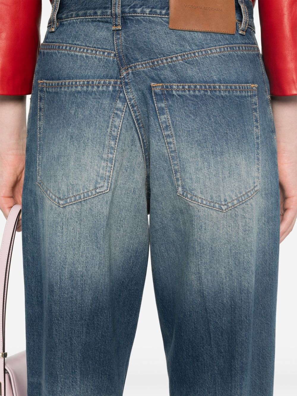 logo-patch straight jeans - 5