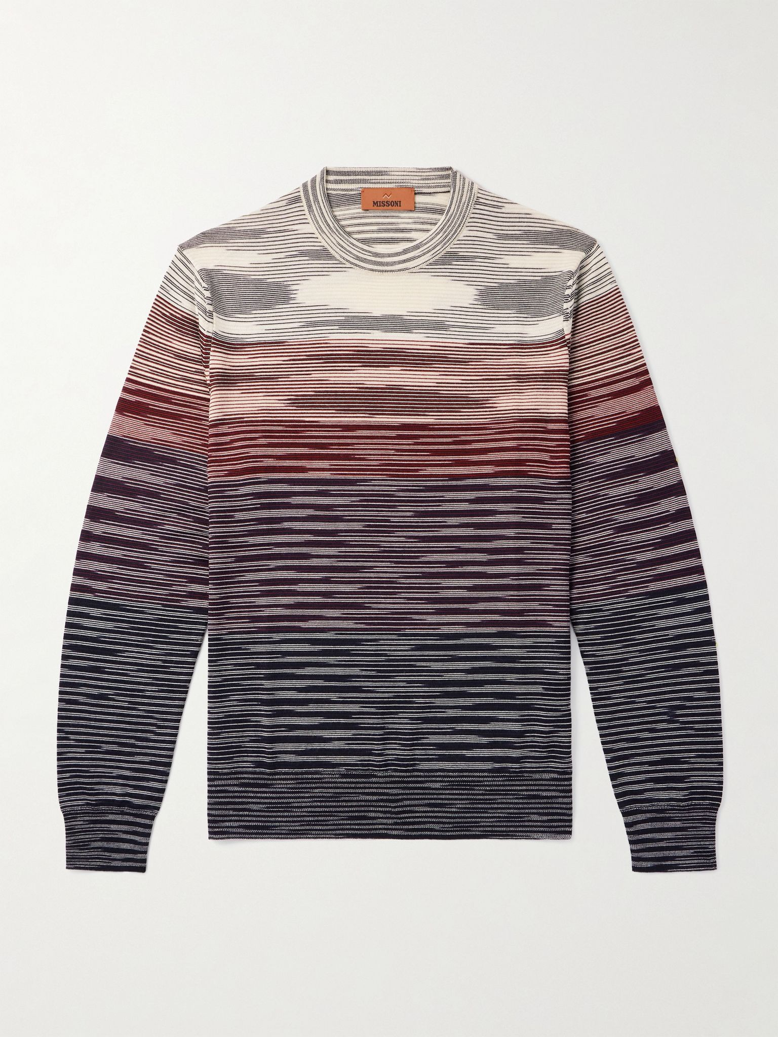 Striped Wool Sweater Beige - 1