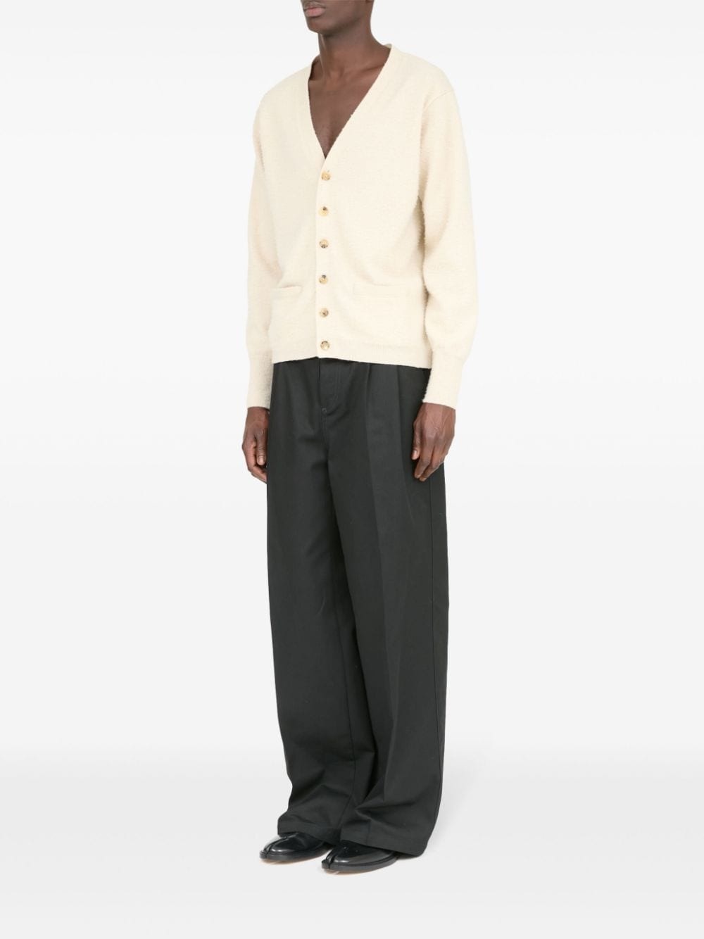 V-neck cashmere-cotton cardigan - 6