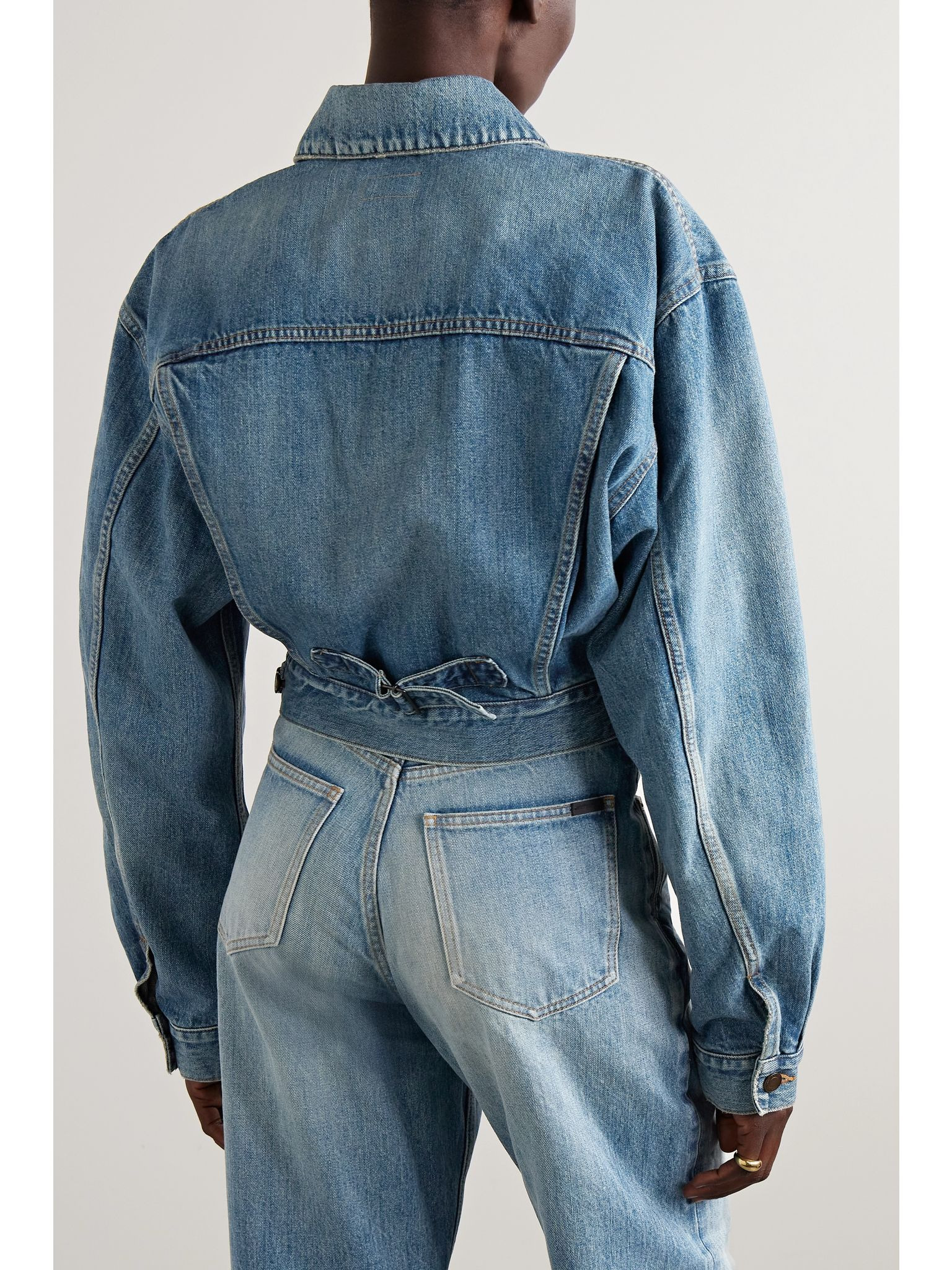 Cropped denim jacket Blue - 3