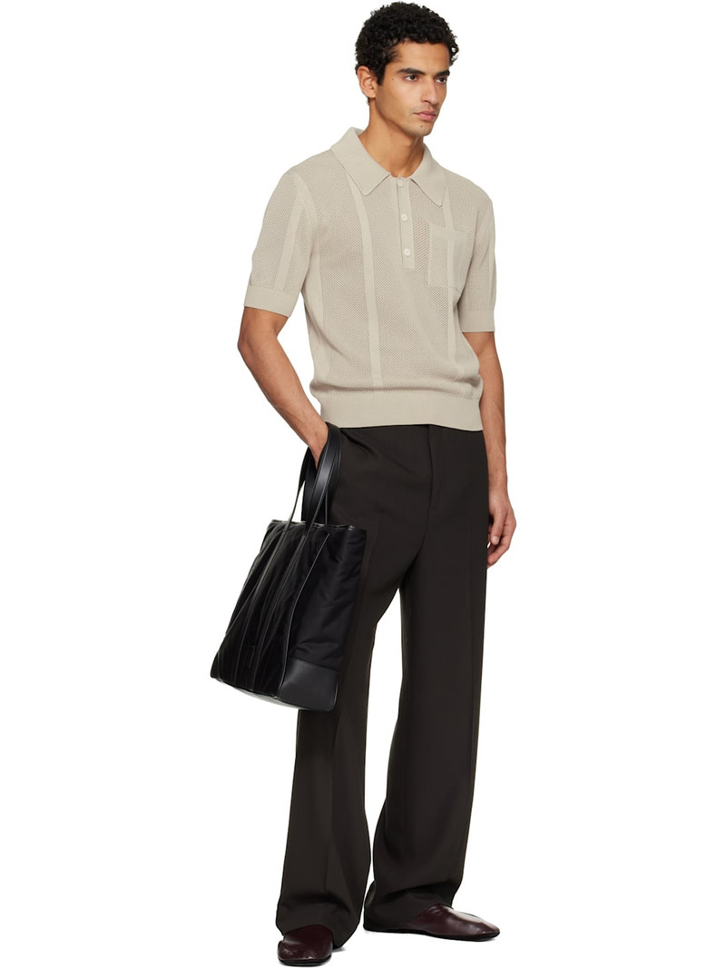 Lanvin Taupe Striped Polo outlook