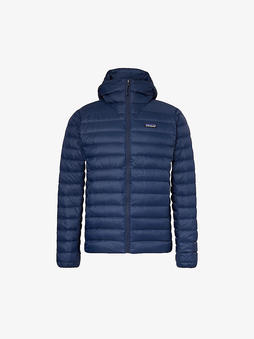 Padded recycled shell-down hooded jacket - 1