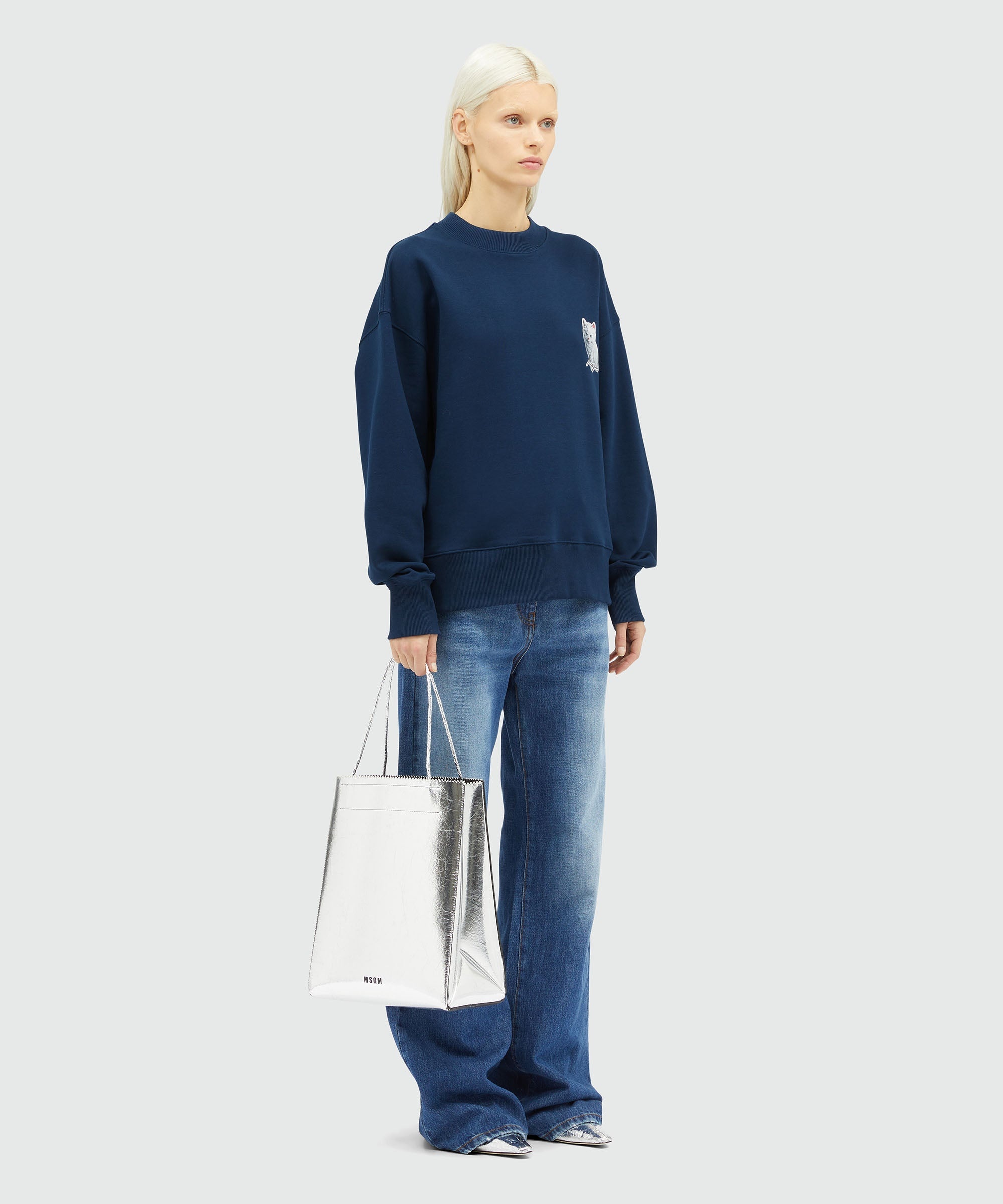 Jersey sweatshirt with Kitten print - 4