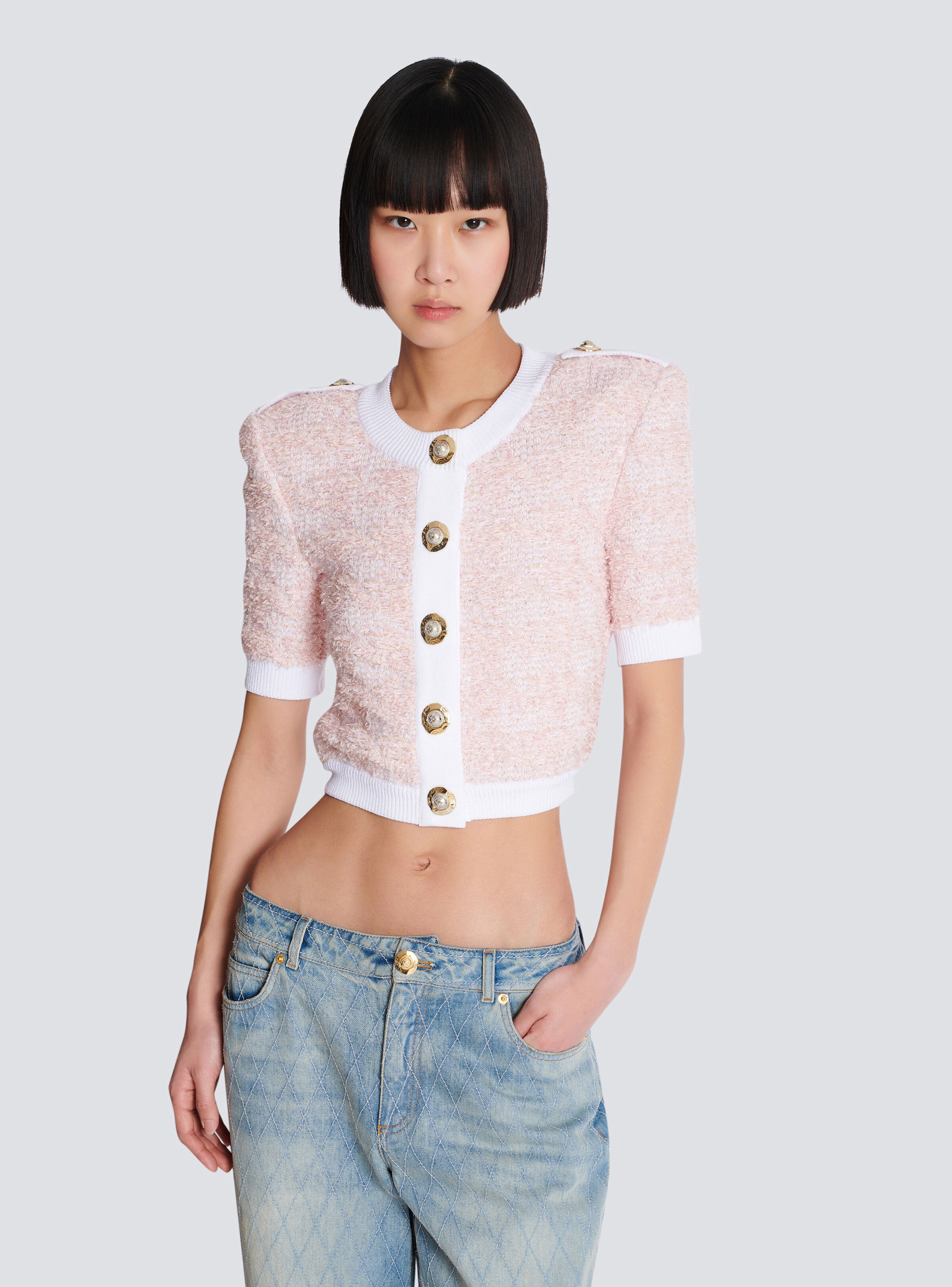 Short-sleeved knit cardigan - 6