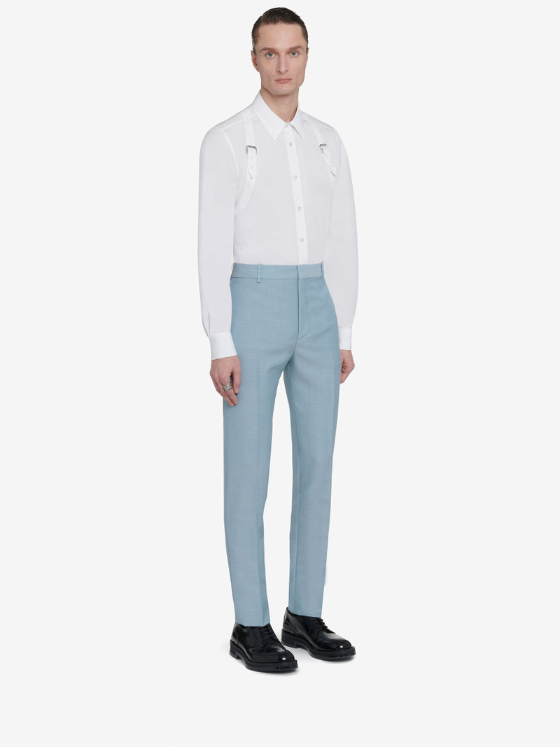 Men's Tailored Cigarette Trousers in Light Blue 3
