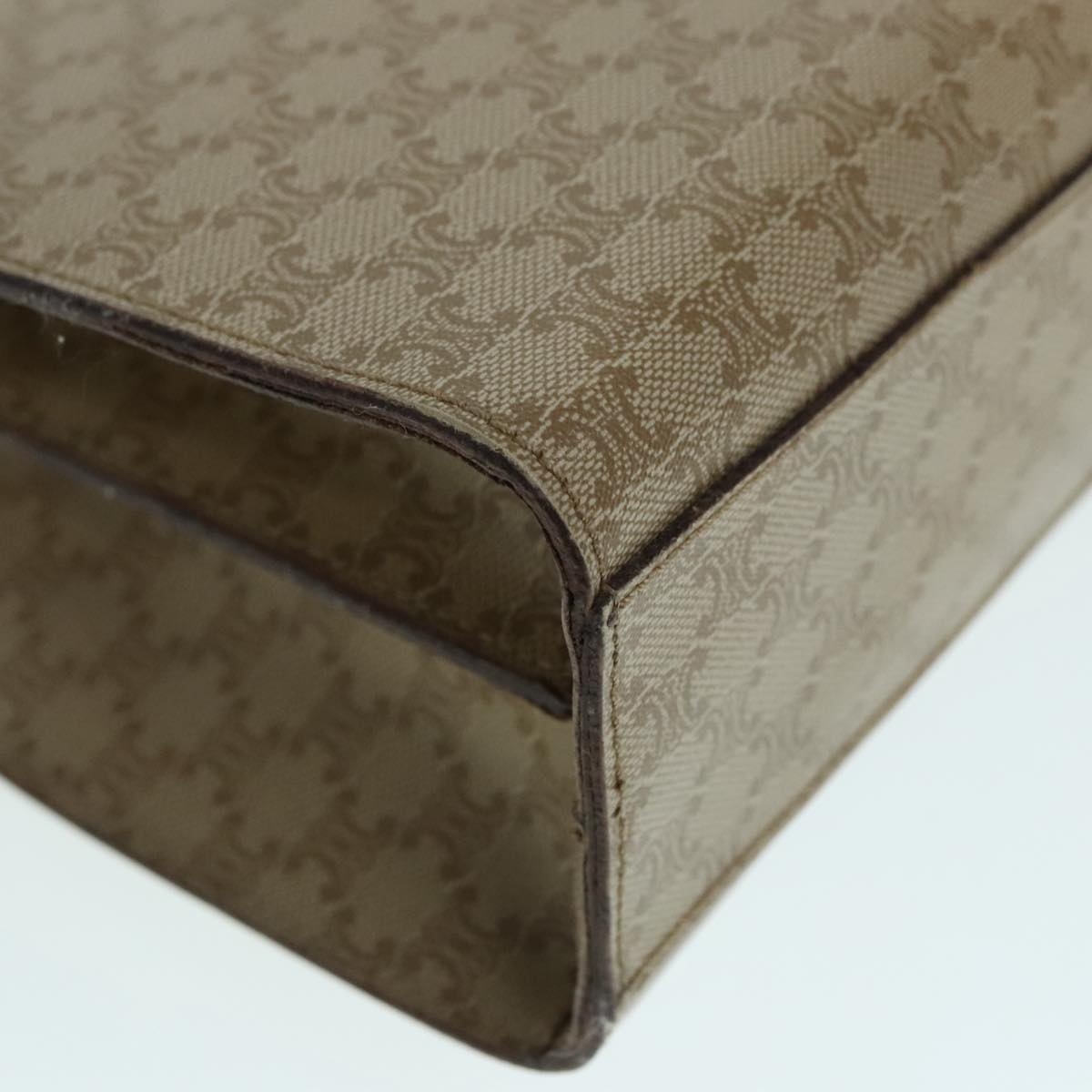 CELINE Macadam Canvas Hand Bag Beige Gold - 12