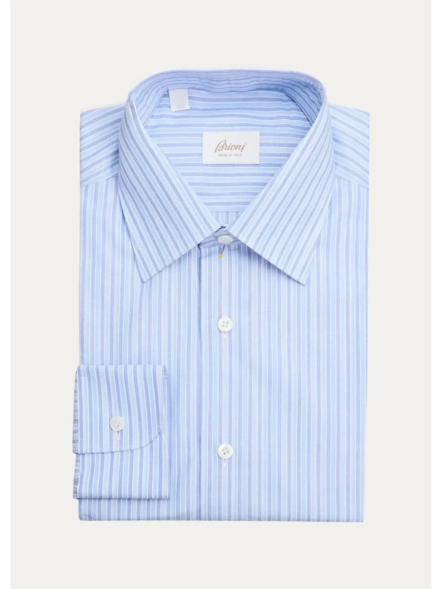 Men's Striped Cotton Dress Shirt - 1
