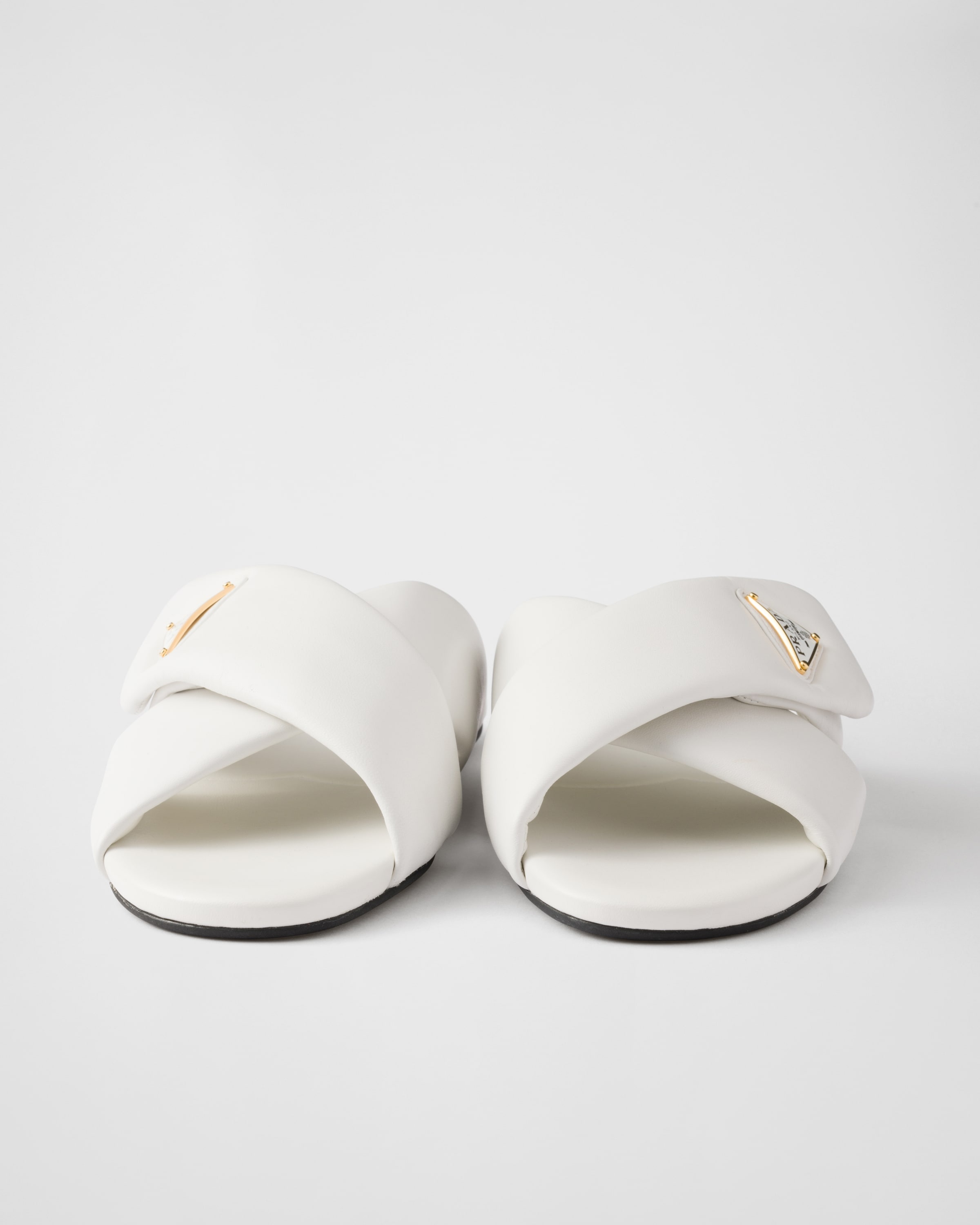 Padded nappa leather slides - 5