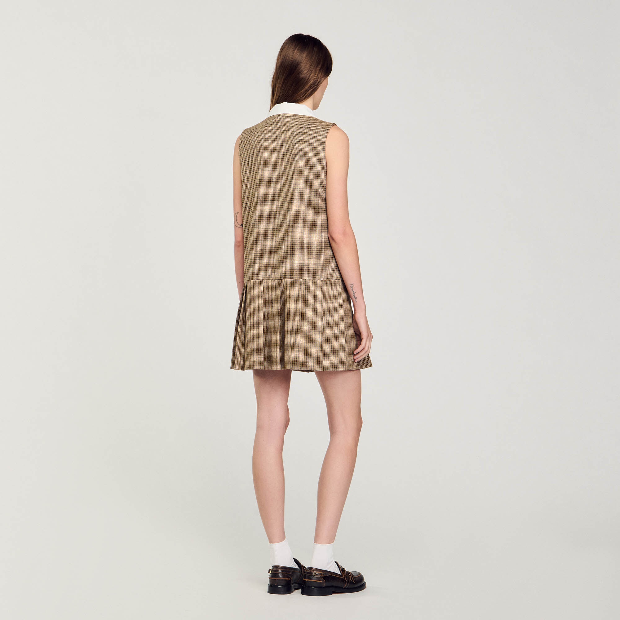 SHORT MICRO HOUNDSTOOTH DRESS - 6