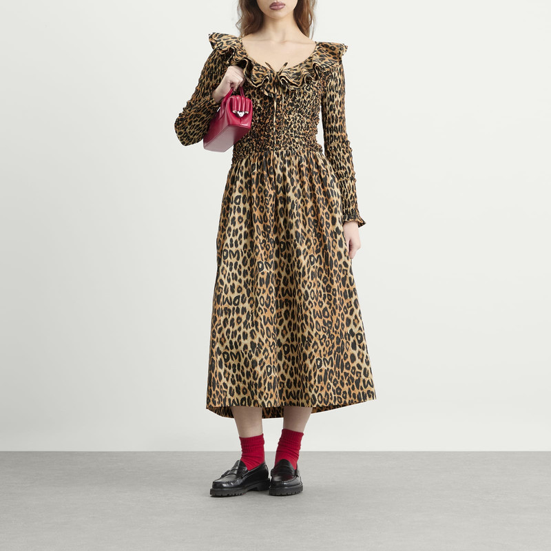 DAMSON MADDER. Damson Madder Harper Shirred Midi Dress outlook