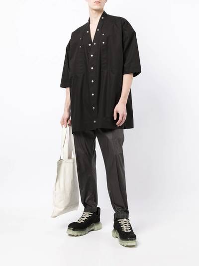 Rick Owens Faun press-stud shortsleeved top outlook