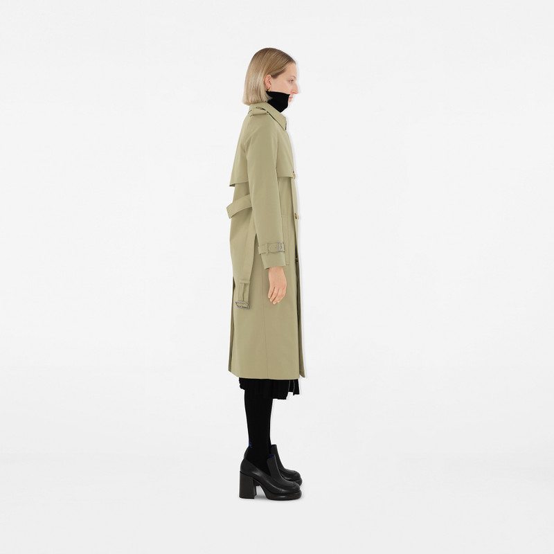 Long Cotton Blend Trench Coat 3