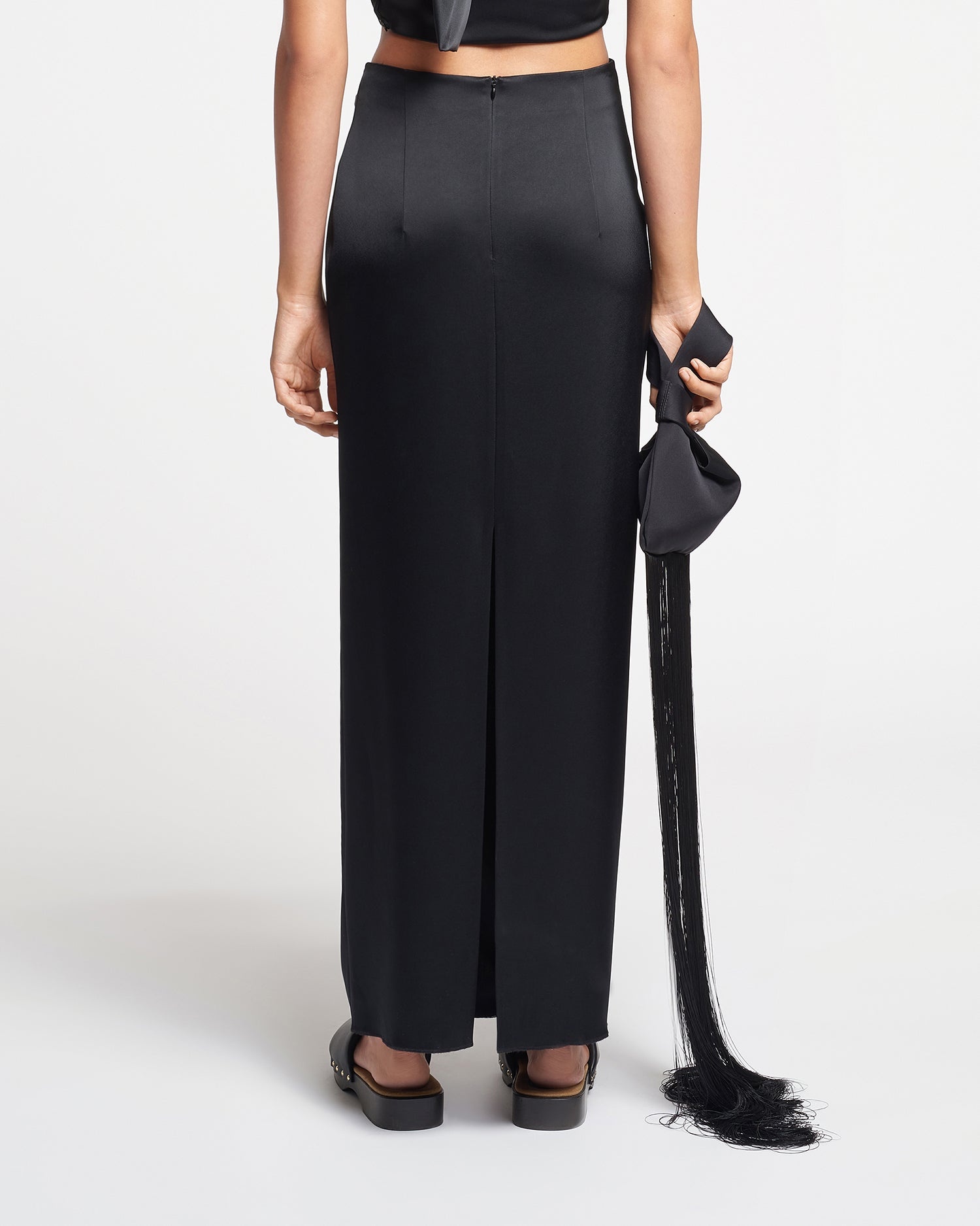 Knotted Slip Satin Skirt - 5