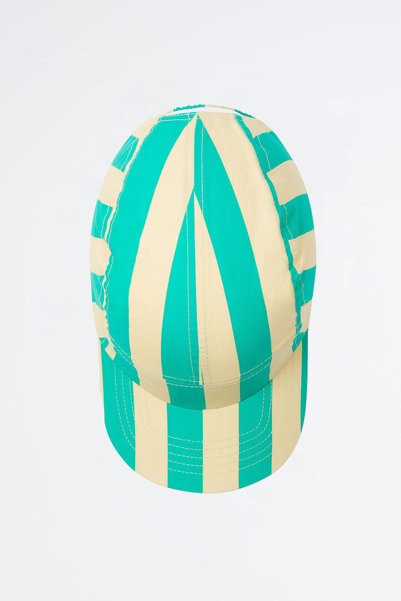 LIGHT YELLOW & GREEN STRIPED BASEBALL CAP 3