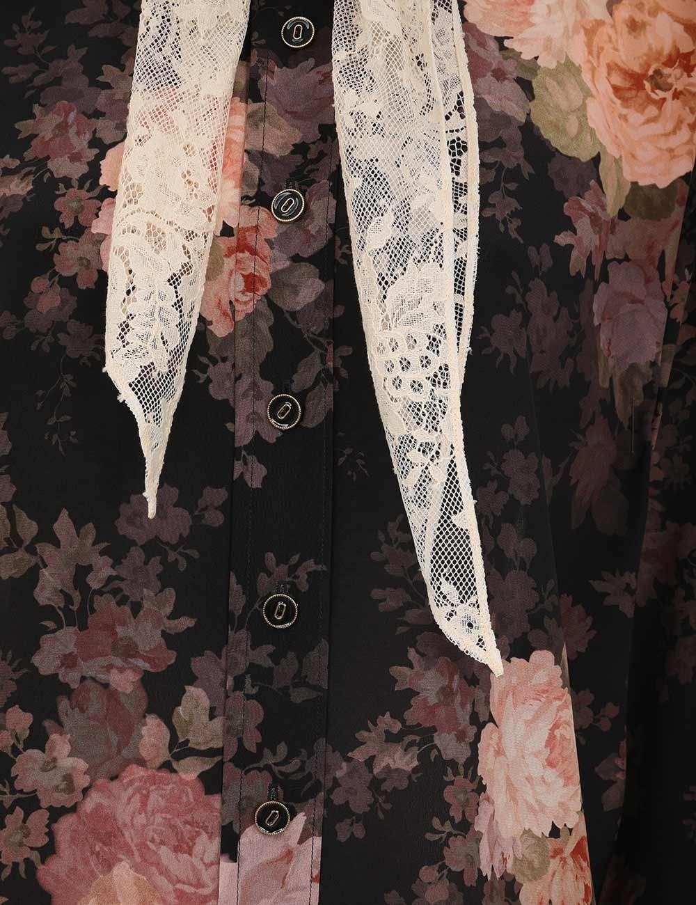 ILLUSTRATION LACE SCARF SHIRT - 6