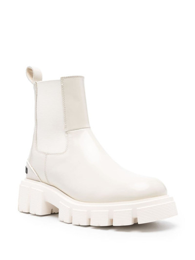 Moschino logo-lettering ankle boots outlook