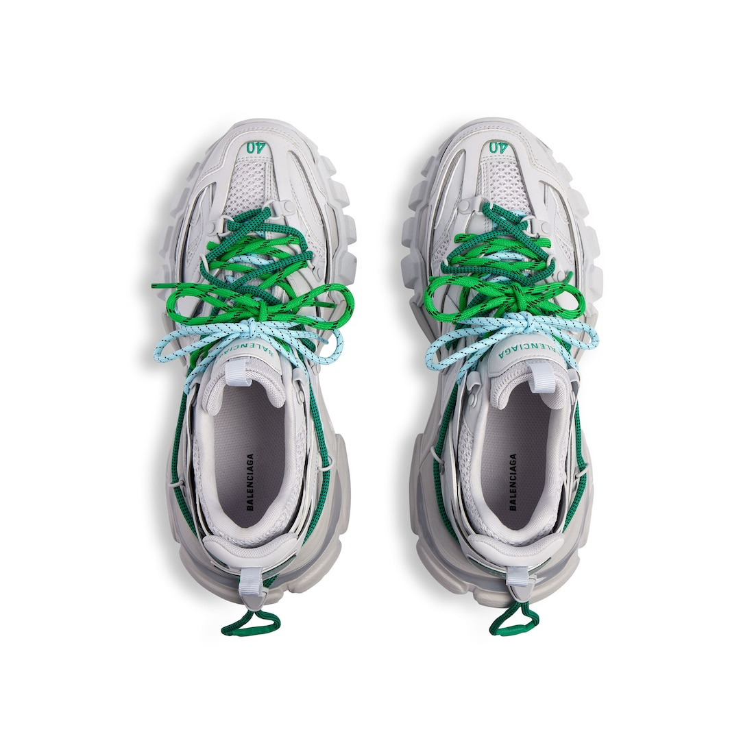 Men's Track Trail Laces Sneaker in Grey/green/blue - 6