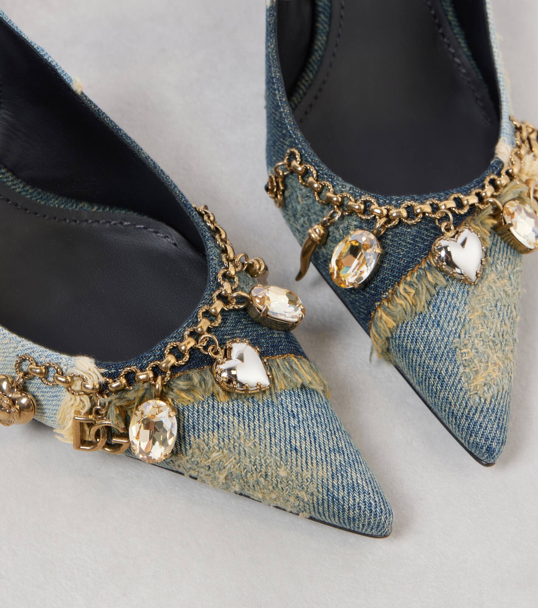 Denim slingback pumps - 6