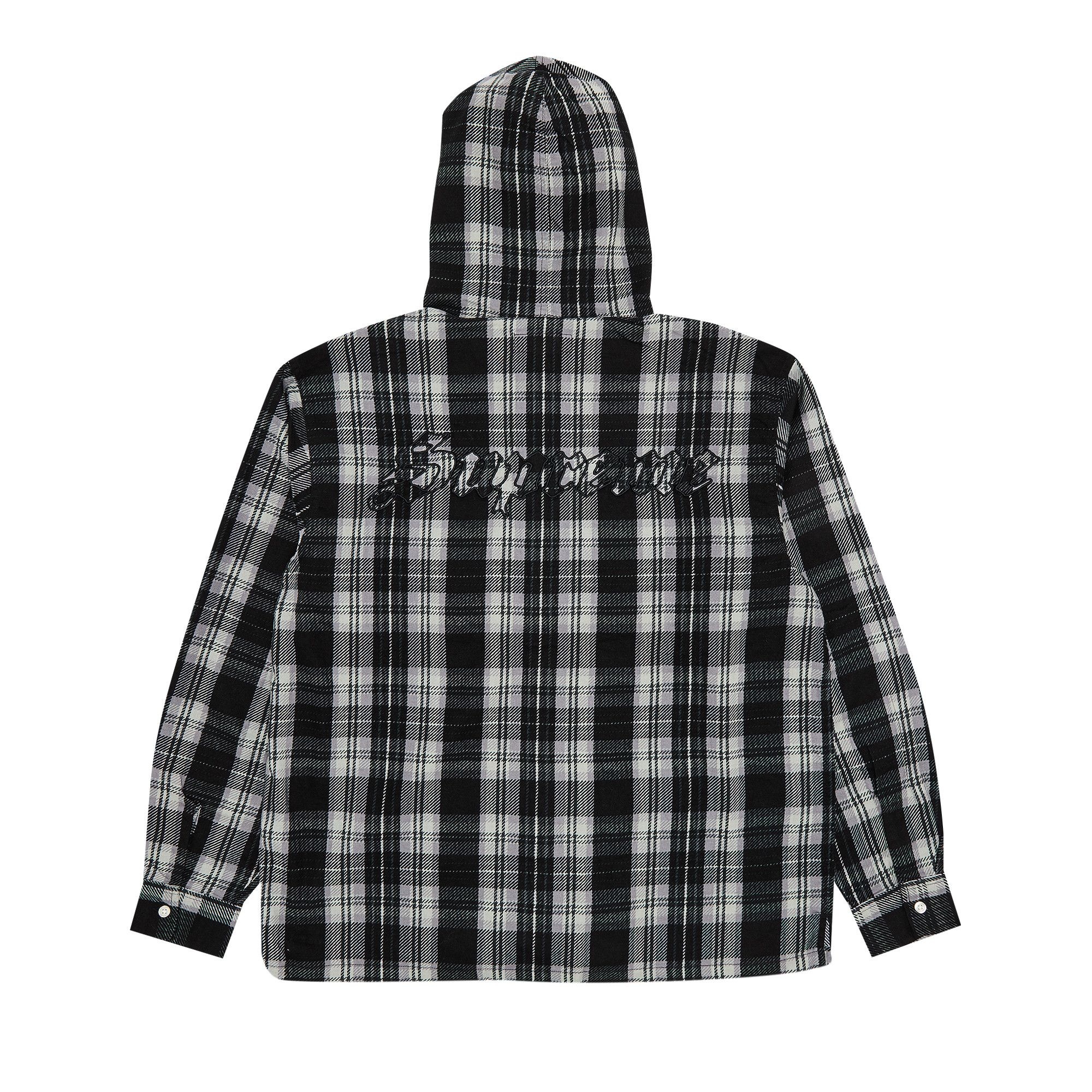 Supreme Printed Hooded Flannel Shirt 'Black' - 2