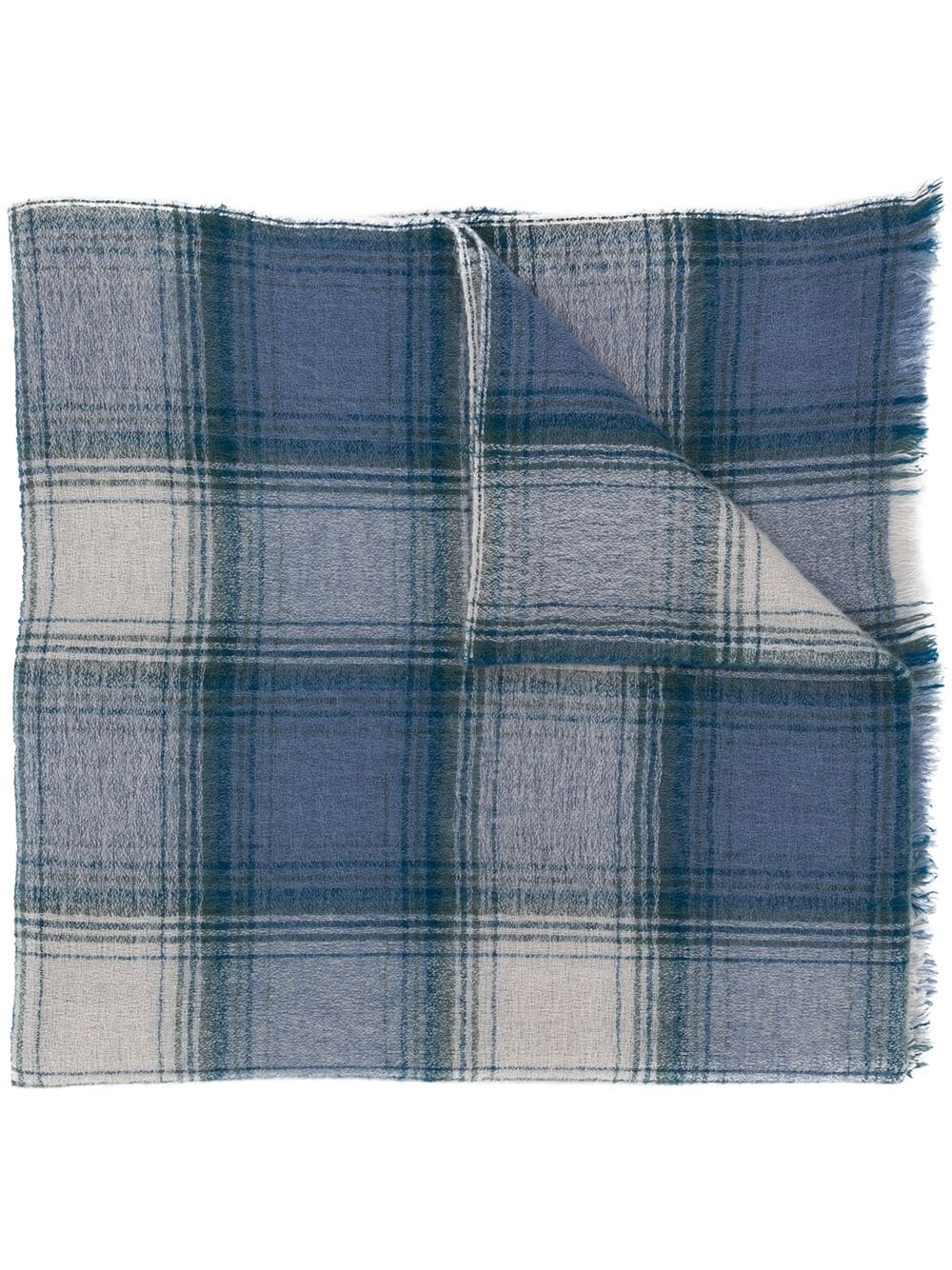 checkered cashmere-wool scarf - 1