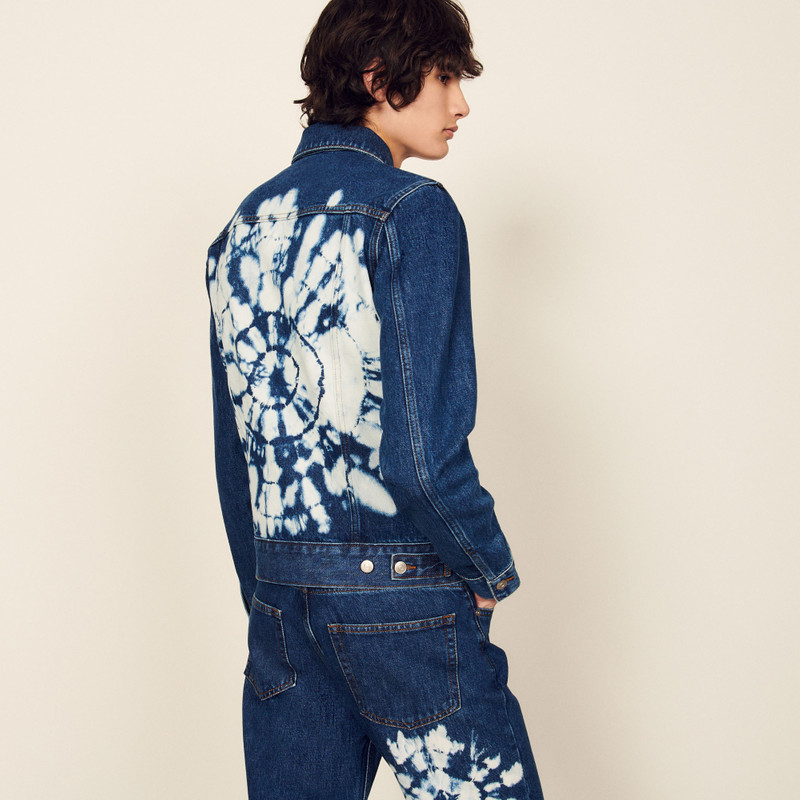 Sandro Denim jacket with tie-dye back outlook