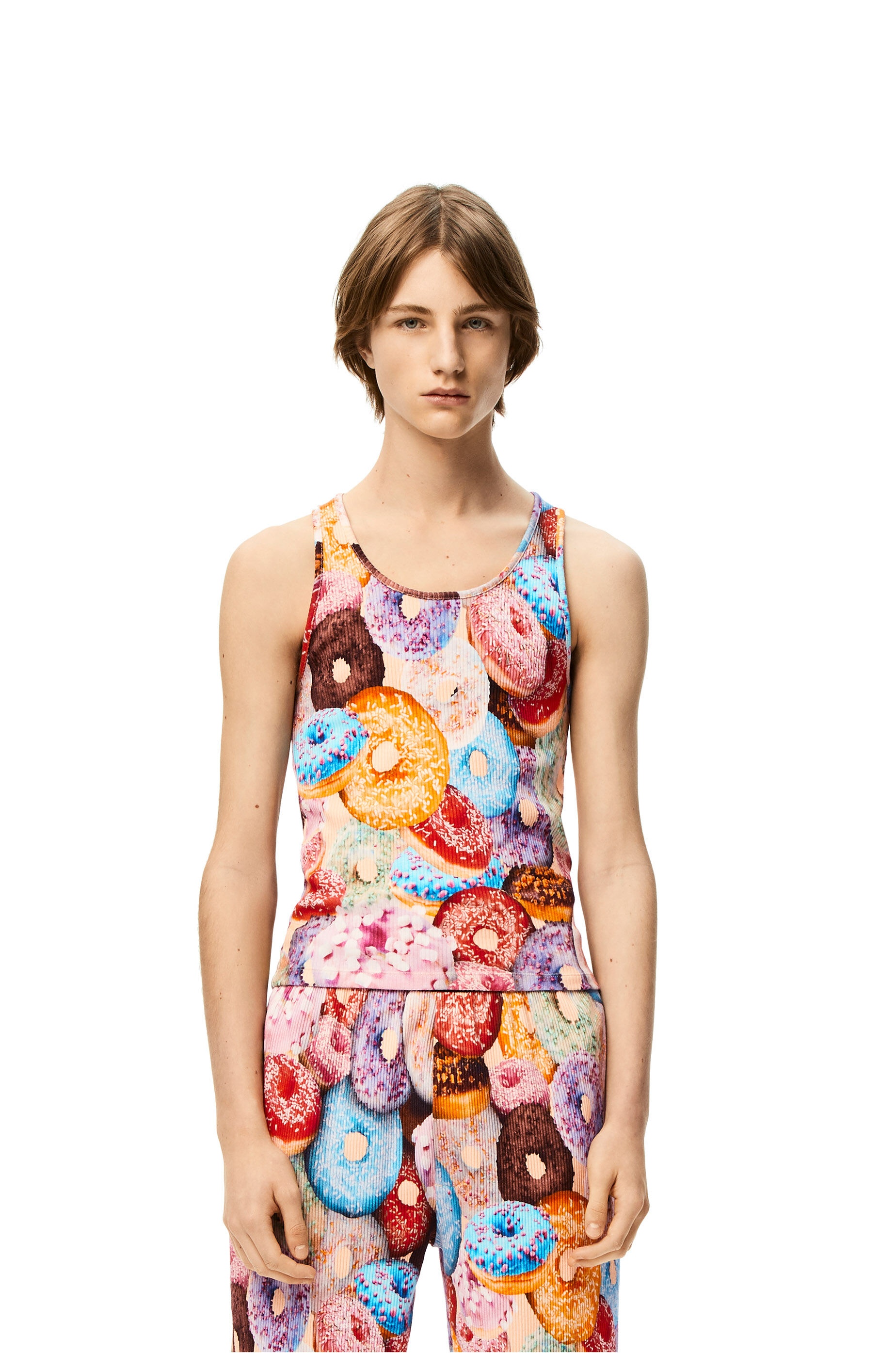 Doughnuts ribbed tank top in cotton - 3