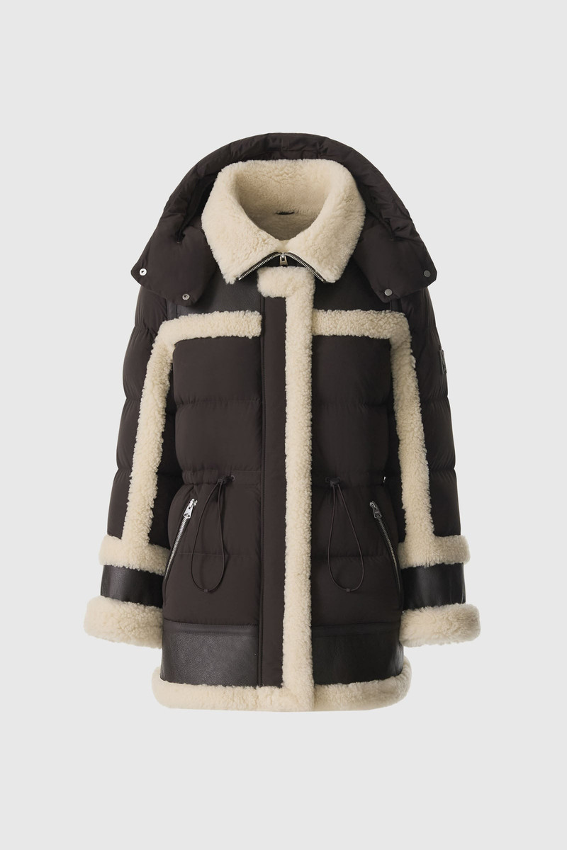 LILIBETH Mixed-media shearling down parka 1