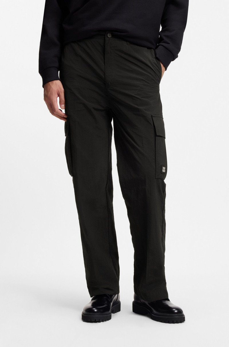 STRAIGHT-FIT CARGO TROUSERS IN WAXED FABRIC 2