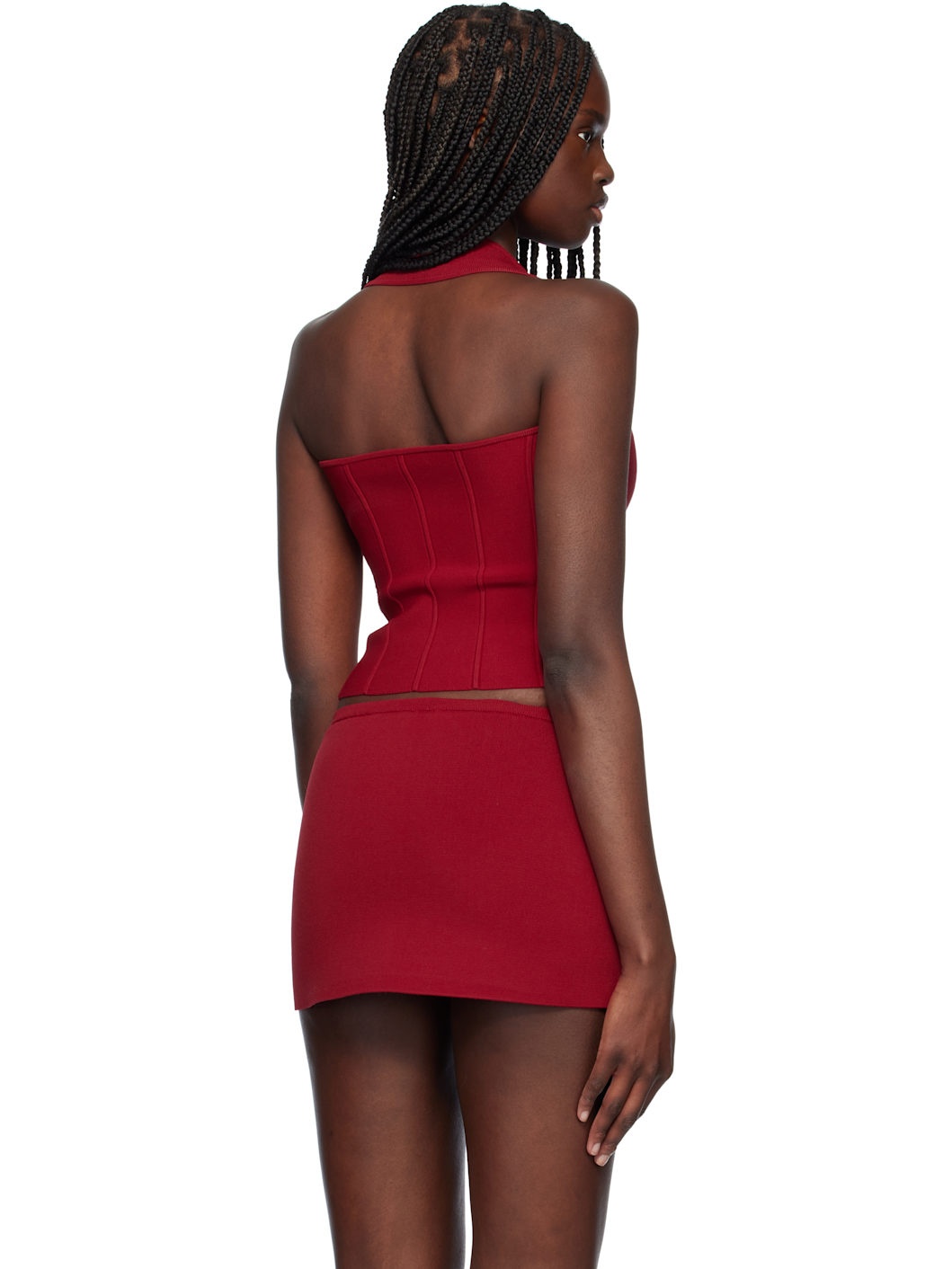 Red 'The Knit' Halter Top - 3