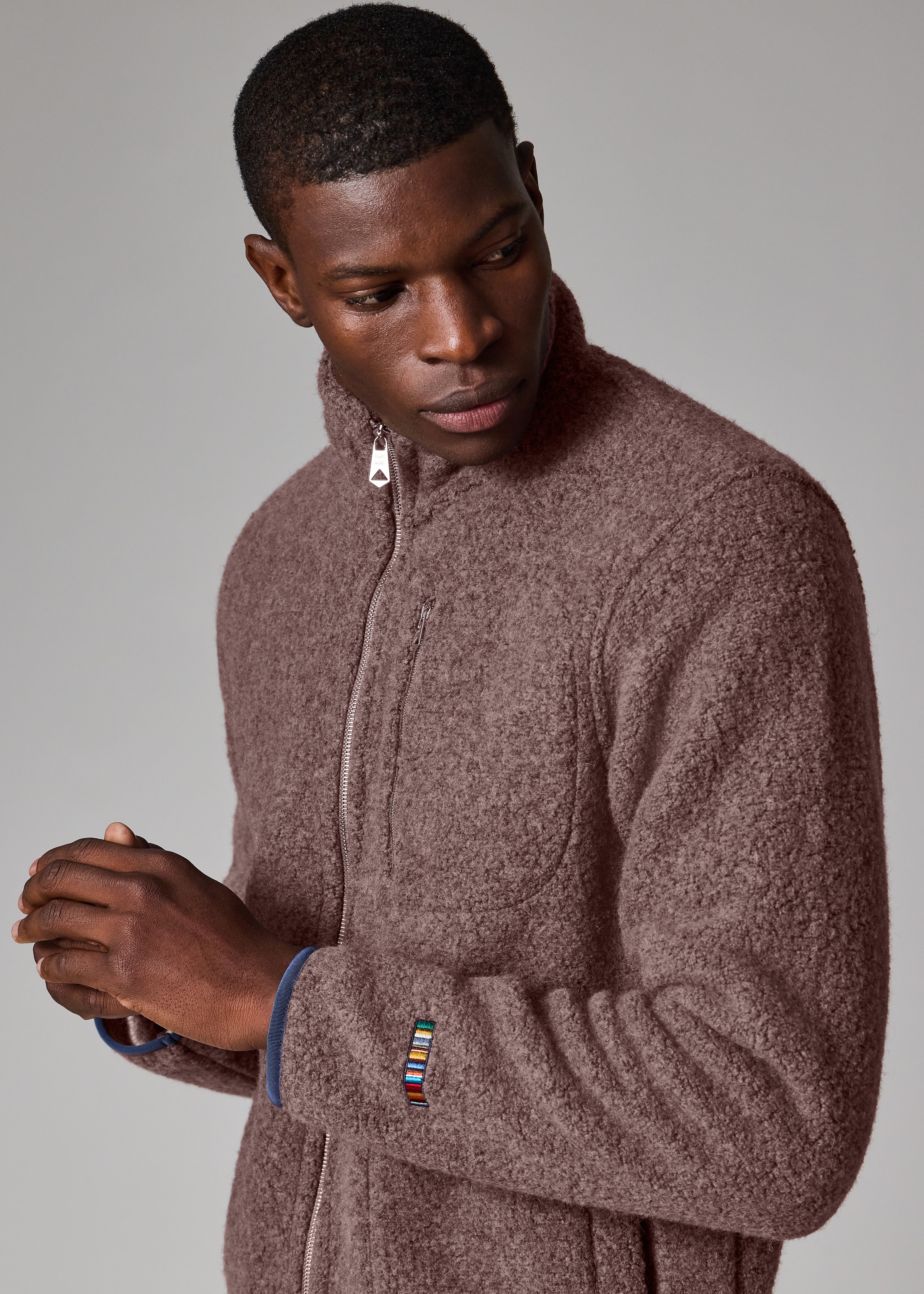 Lilac Wool-Blend Zip Fleece Jacket - 6