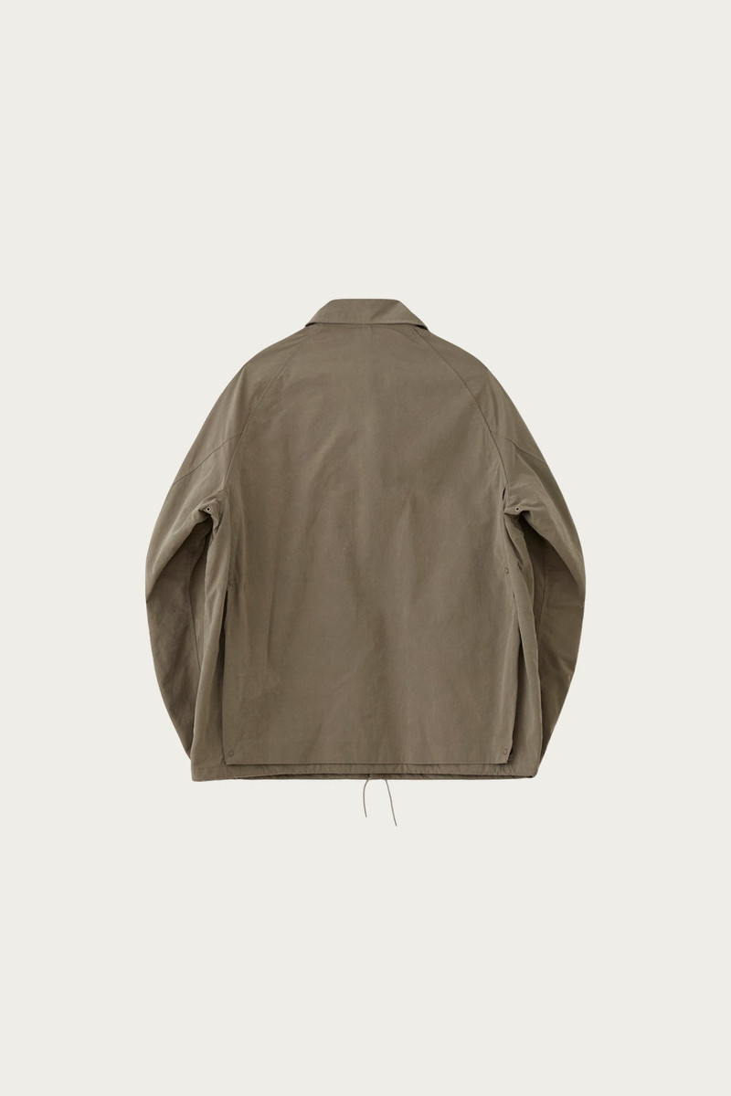 PHIGVEL MAKERS Co. Waxed Cloth Field Coach Jacket - Taupe Beige outlook