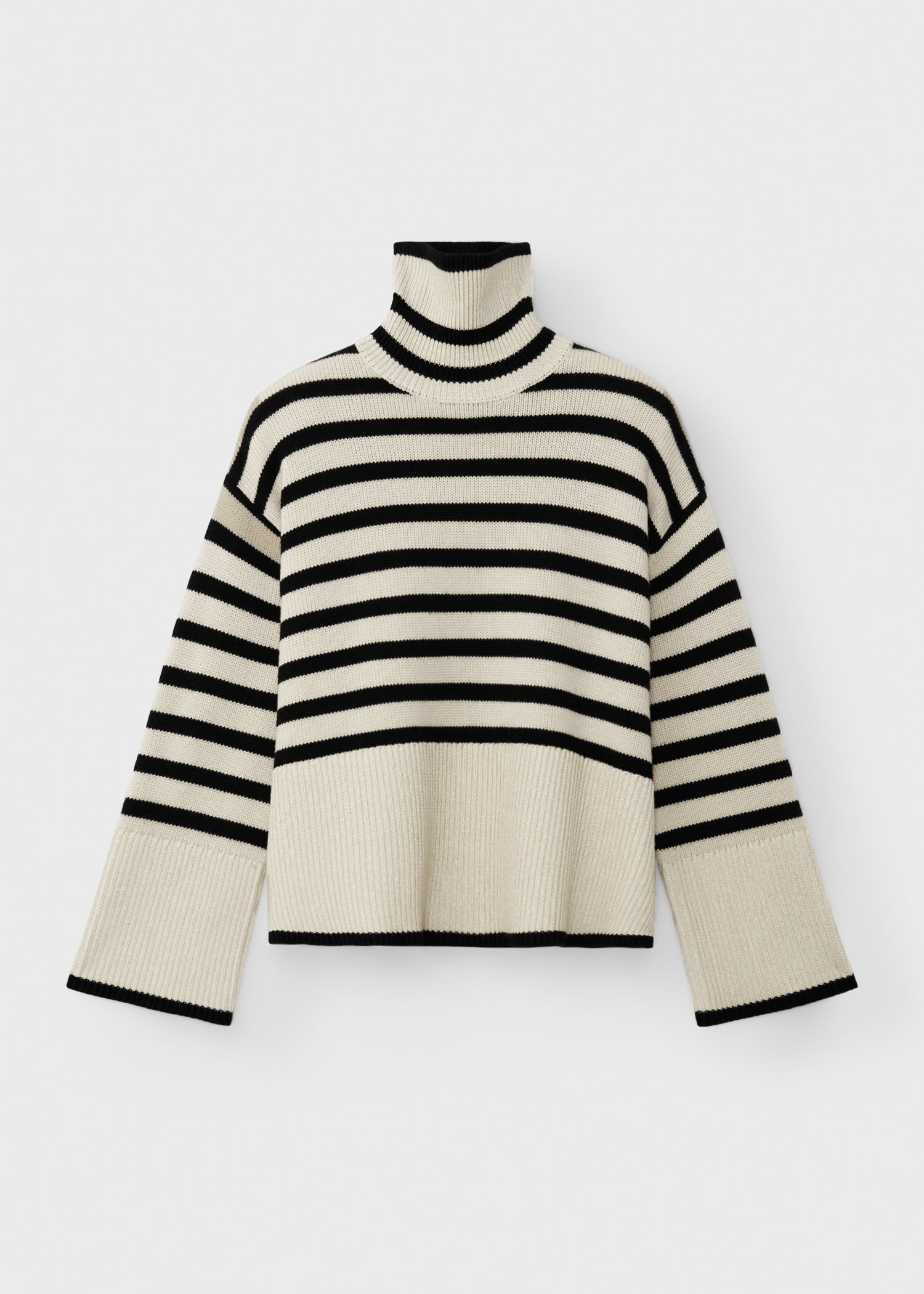 Signature stripe turtleneck light sand - 1