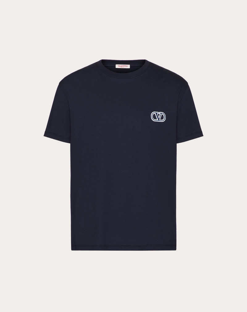 VLOGO SIGNATURE PATCH를 가진 COTTON T-SHIRT - 1