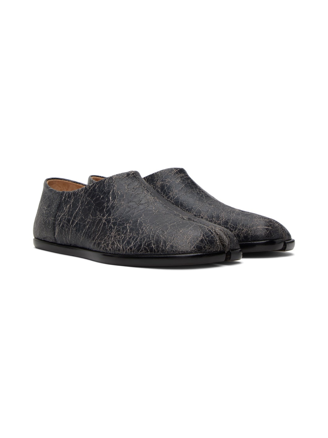 Black Tabi Babouches Loafers - 4