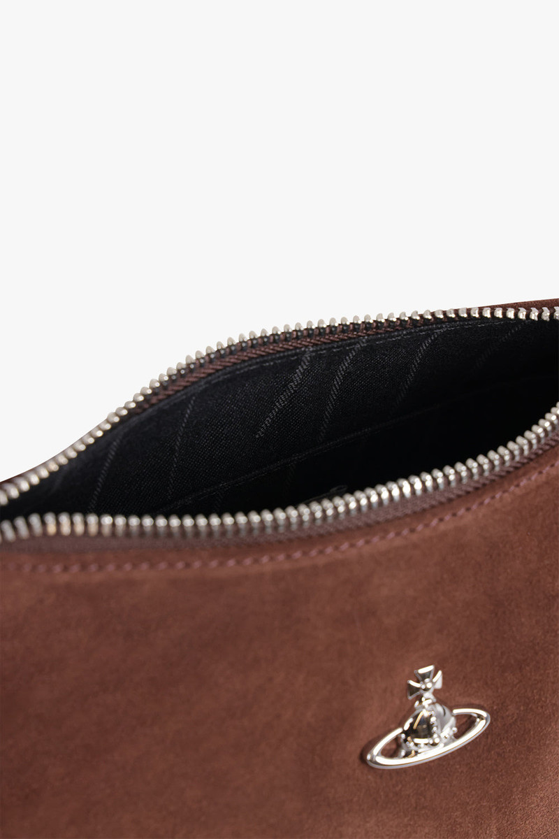 Vivienne Westwood KATE SUEDE SHOULDER BAG | CHOCOLATE BROWN outlook