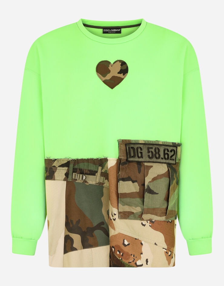 Camouflage patchwork jersey sweatshirt with DG patch - 3