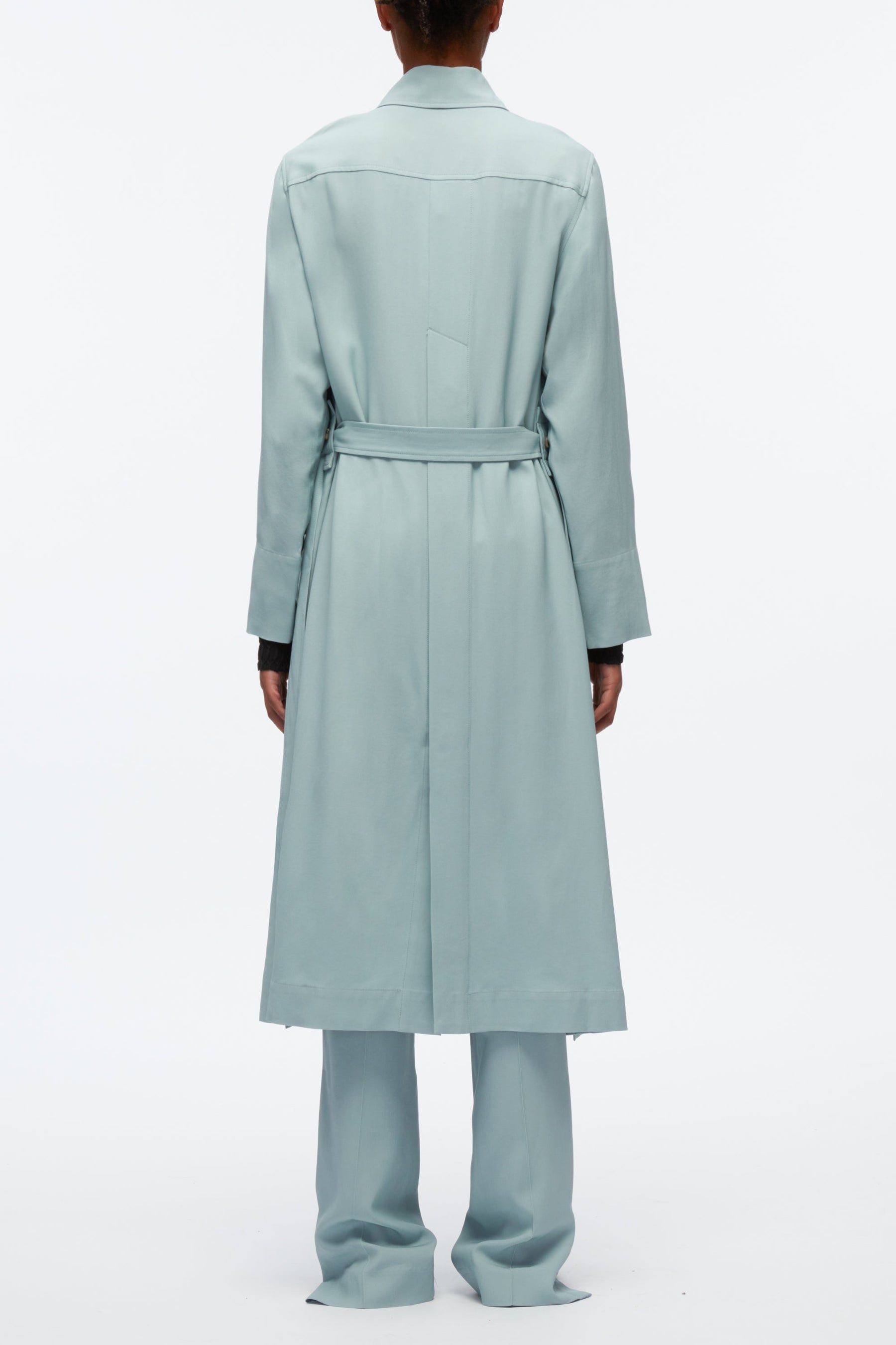 Lightweight Trench Dress With Cascade Drape - 4