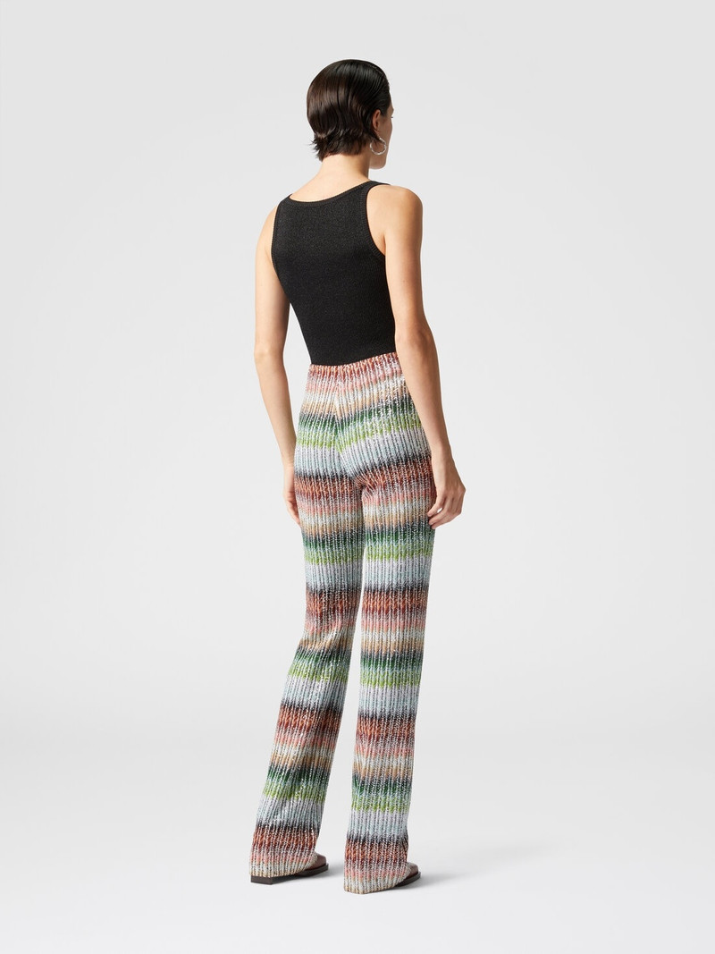 Flared trousers in gradient zig zag knit with sequins 3