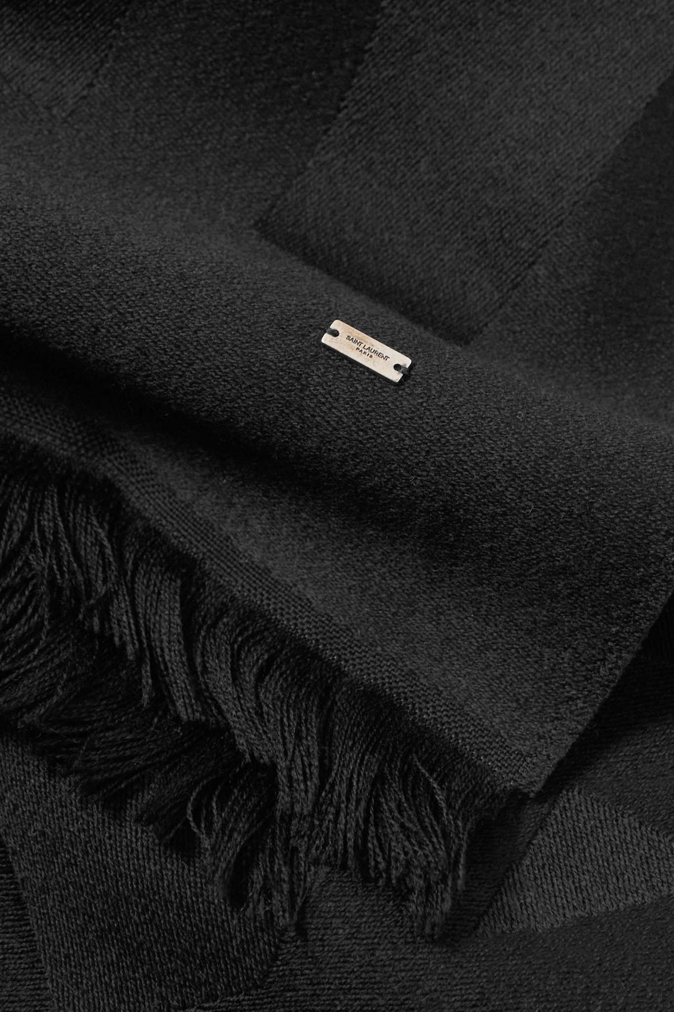 Fringed wool-jacquard scarf - 3